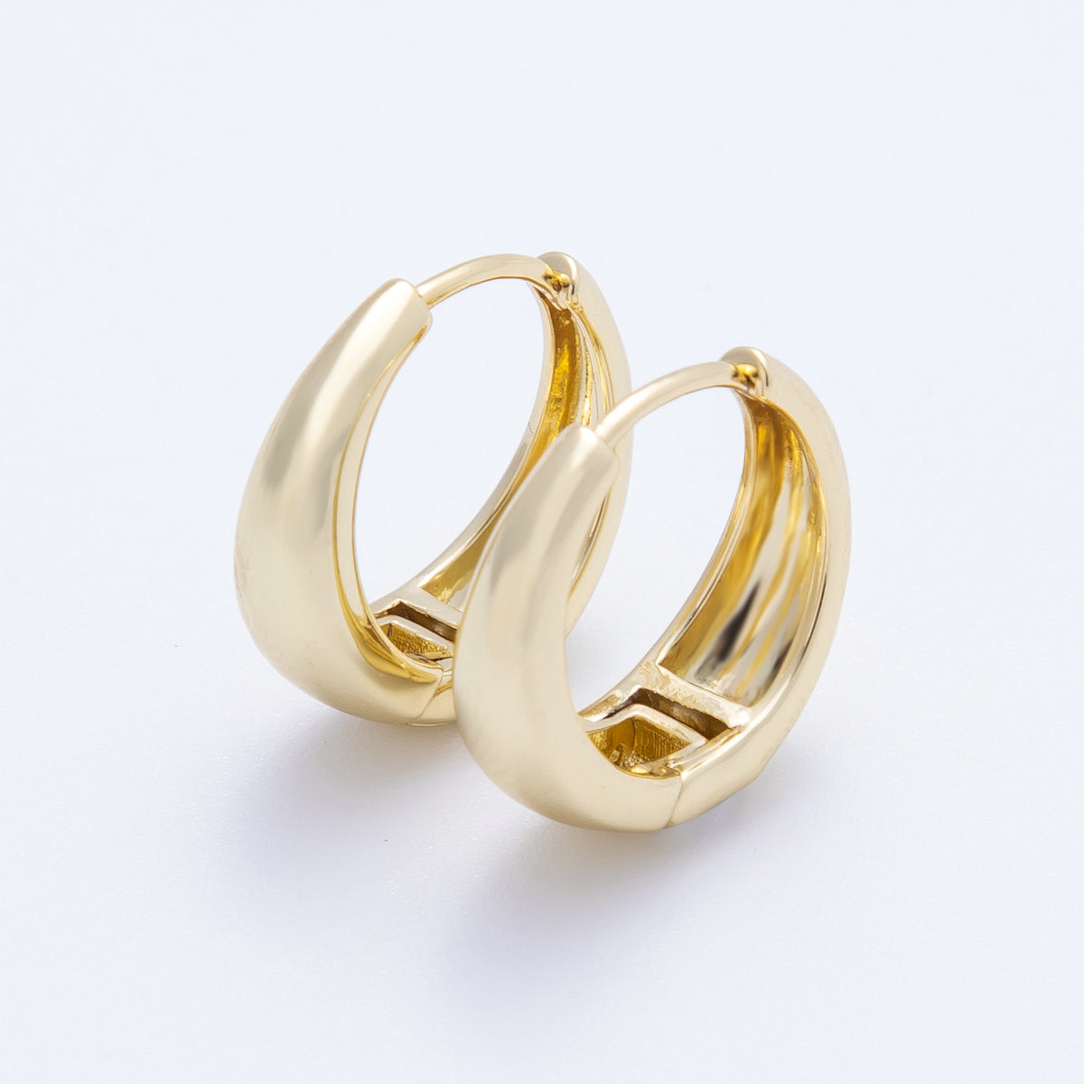 16K Gold Filled 17mm Minimalist Hoops Earrings | Earrings-00162