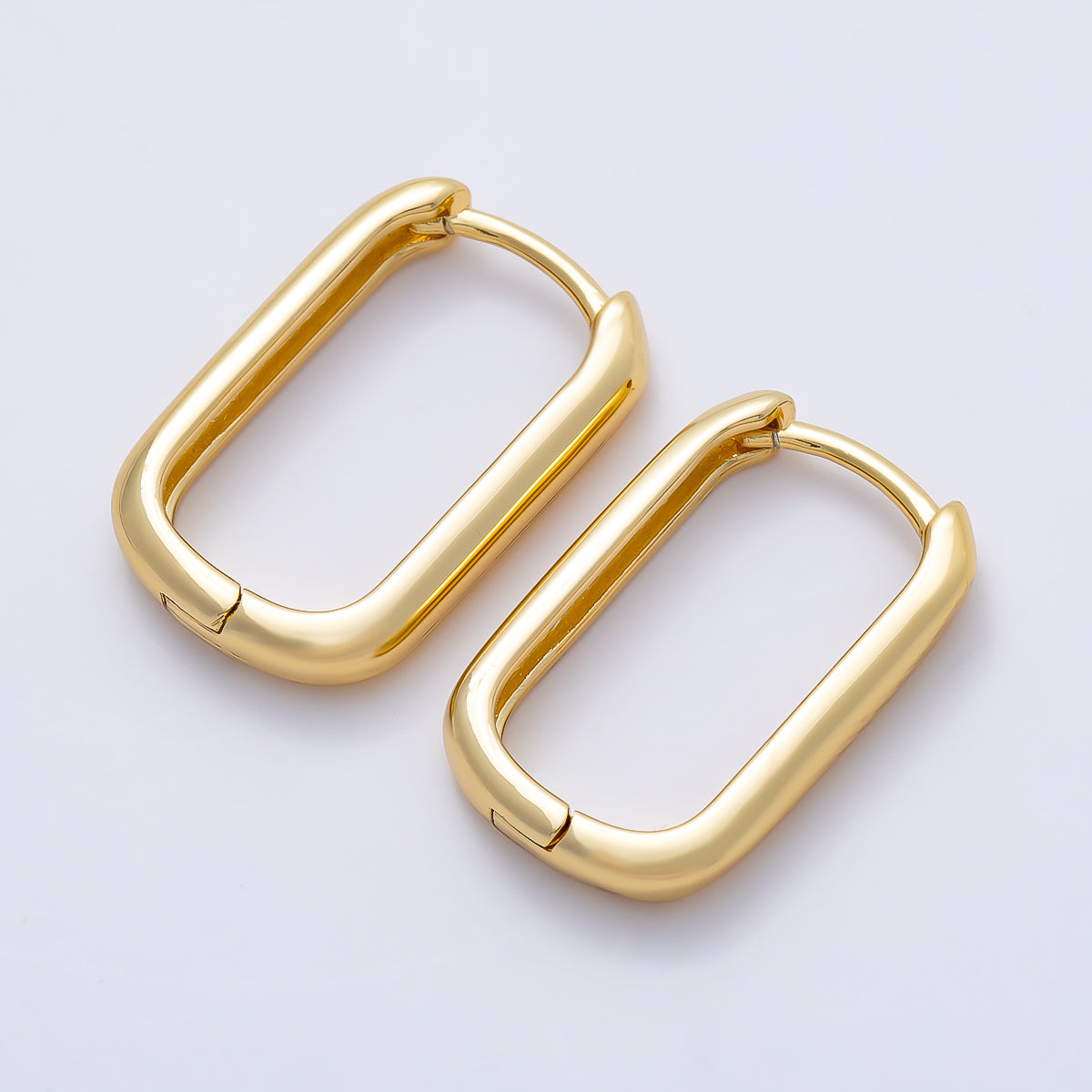 16K Gold Filled 18mm Minimalist Oblong Hoop | Earrings-00646