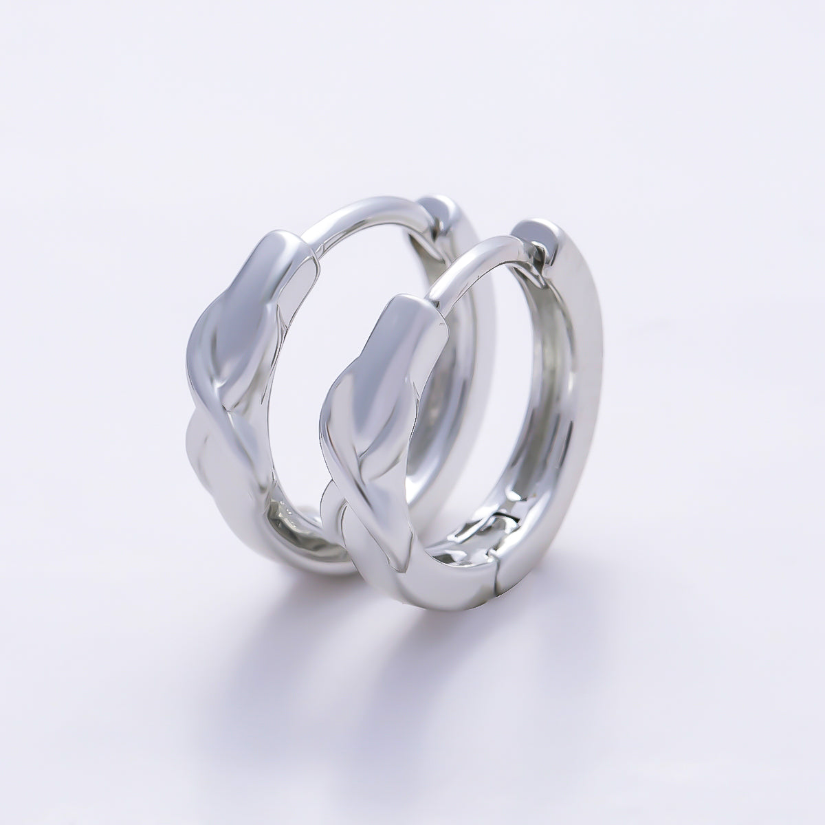 16K Gold Filled 13mm Knot Minimalist Cartilage Huggie Earrings in Gold & Silver | Earrings-00761 Earrings-00762