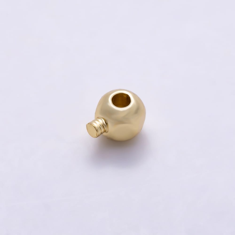 16K Gold Filled 4mm Minimalist Round Ball Ringed Stopper Findings by 20 Pieces | Findings-00188