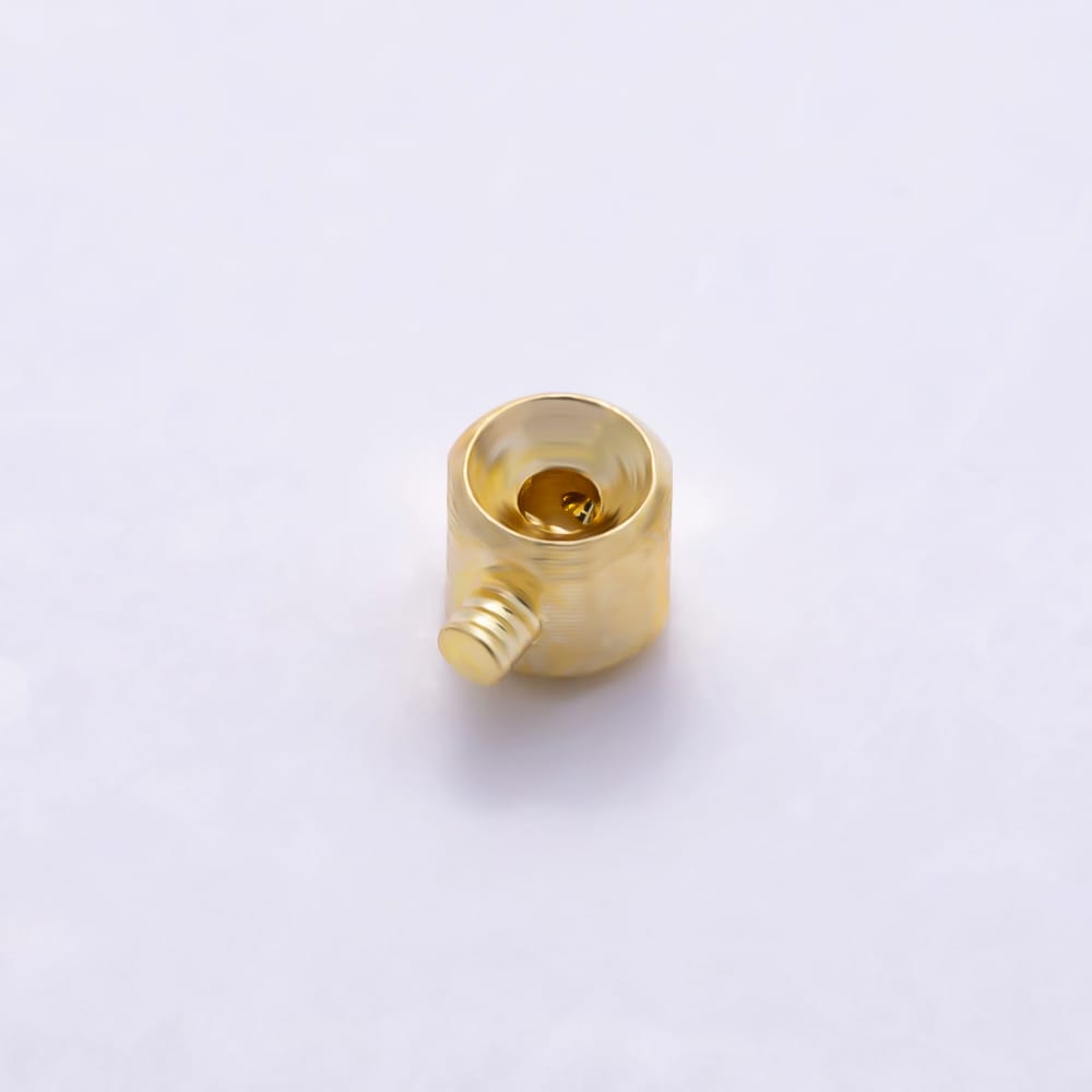 16K Gold Filled 4mm Minimalist Cylinder Barrel Stopper Bead Findings by 20 Pieces | Findings-00189
