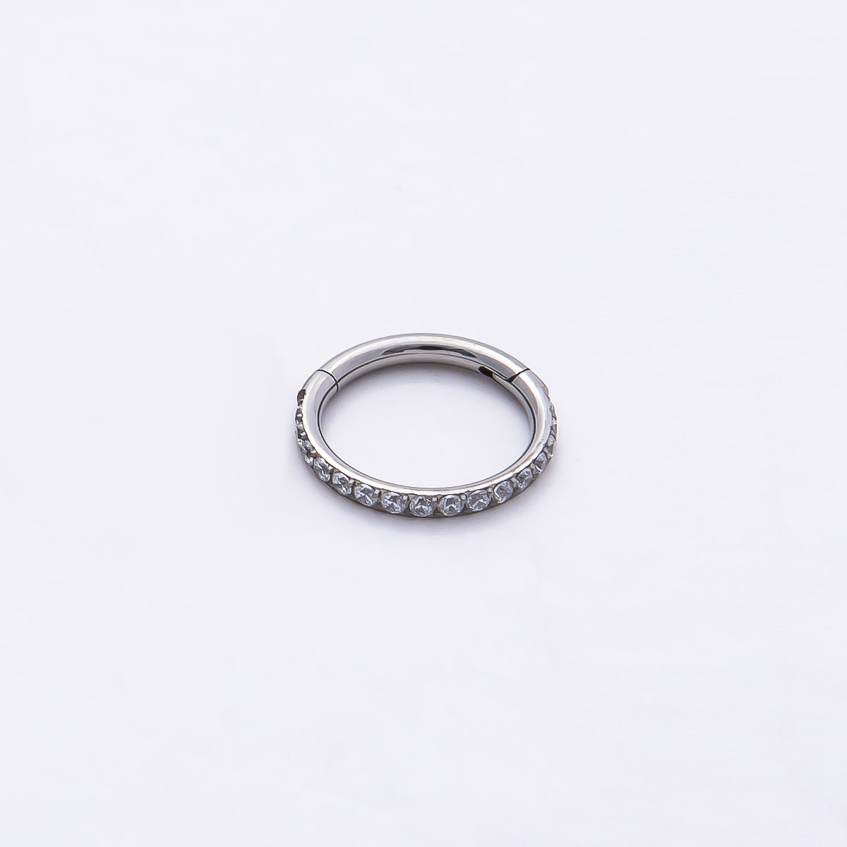 Stainless Steel 10mm Micro Paved CZ Pull Gate Round Finding | Findings-00206