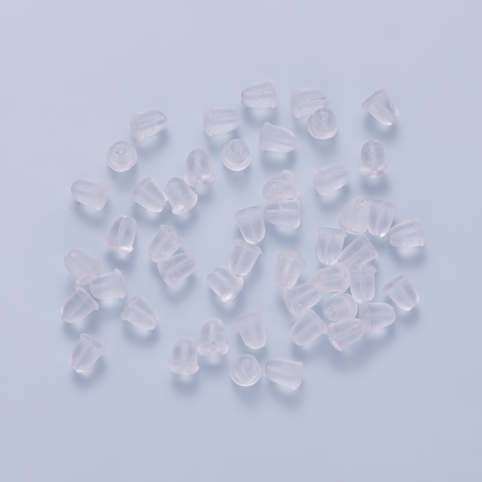 4.3mm x 3.5mm Clear Soft Silicone Rubber Earring Post Backings Set | Findings-00211