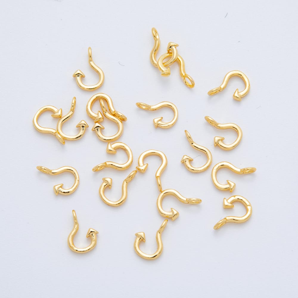 16K Gold Filled 10mm Arrow S-Hook Minimalist Enhancer Clasp Closure Findings by 5 Pieces | Findings-00214
