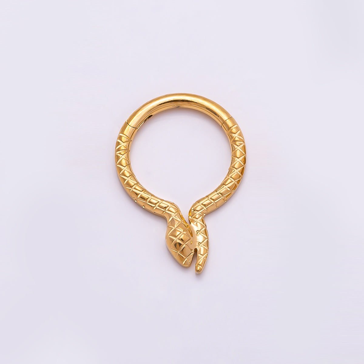 Stainless Steel 10.5mm Textured Snake Pull Gate Round Finding in Gold & Silver | Findings-00229 Findings-00228