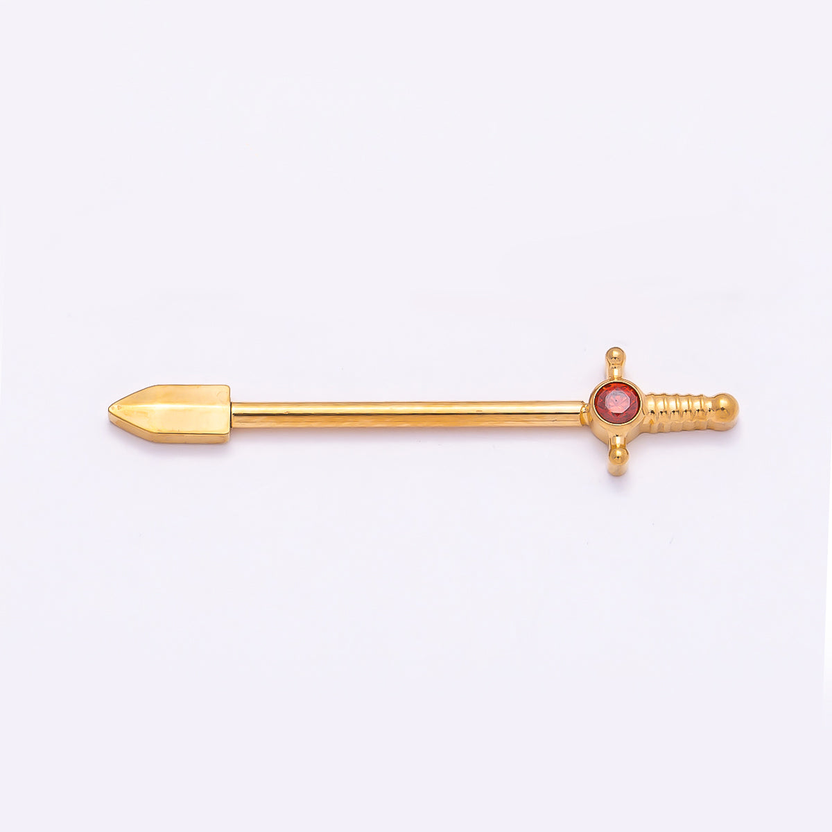 Titanium CZ Sword Nipple Barbell Piercing Body Jewelry in Gold & Silver | Findings-00293 Findings-00294