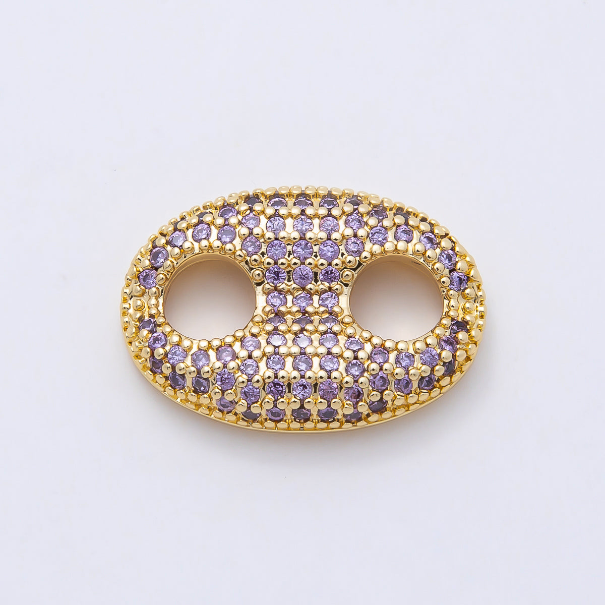 16K Gold Filled 20mm x 15mm Birthstone Micro Paved CZ Anchor Mariner Link | Findings-00343 ~ Findings-00354