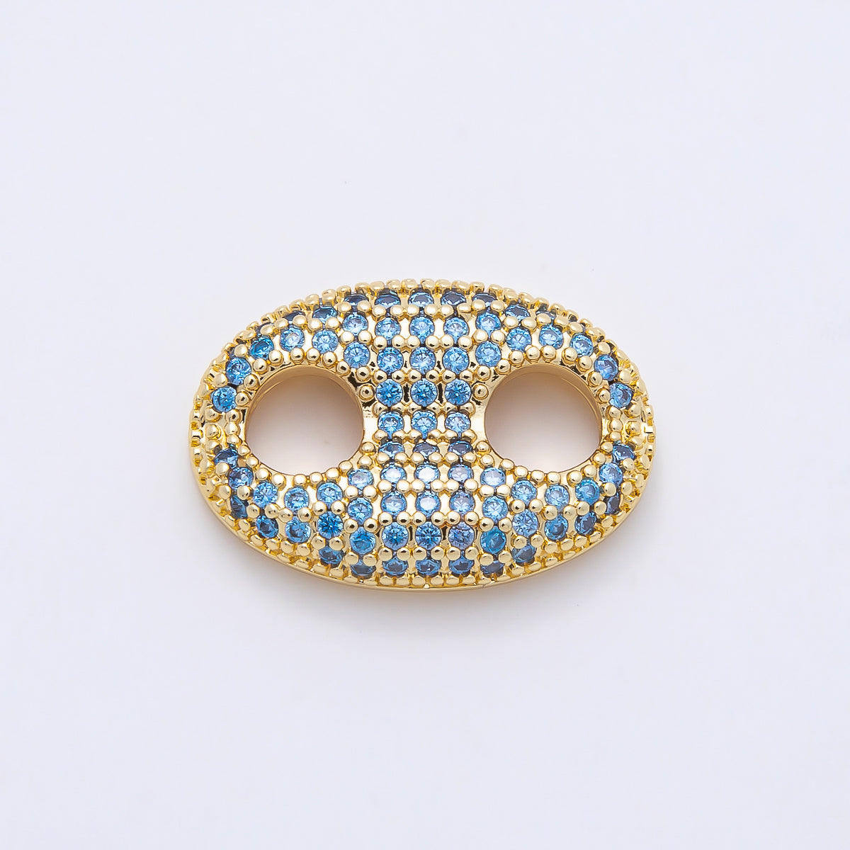 16K Gold Filled 20mm x 15mm Birthstone Micro Paved CZ Anchor Mariner Link | Findings-00343 ~ Findings-00354