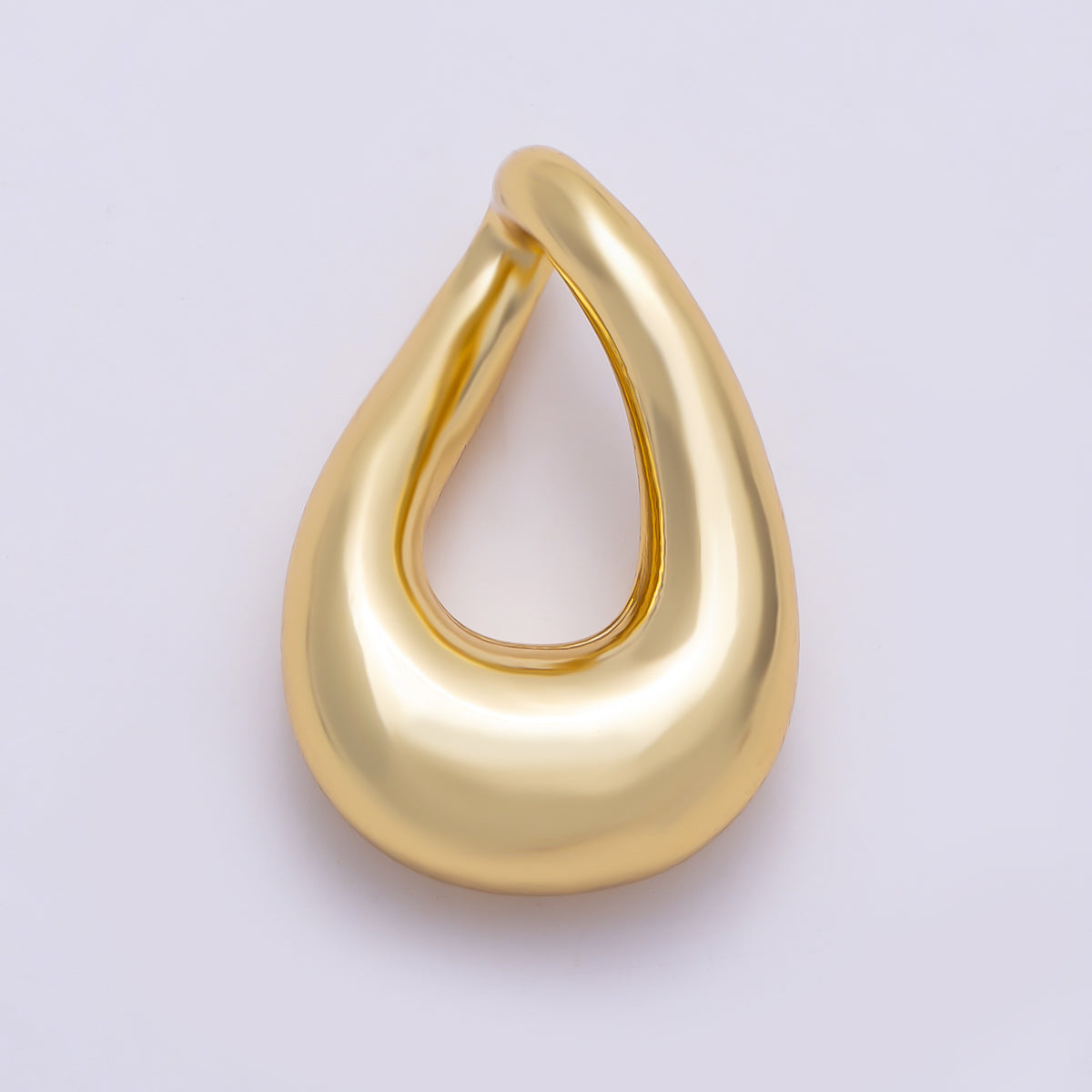 16K Gold Filled 17.7mm Minimalist Chubby Teardrop Pendant Findings in Gold & Silver | Findings-00421 Findings-00422