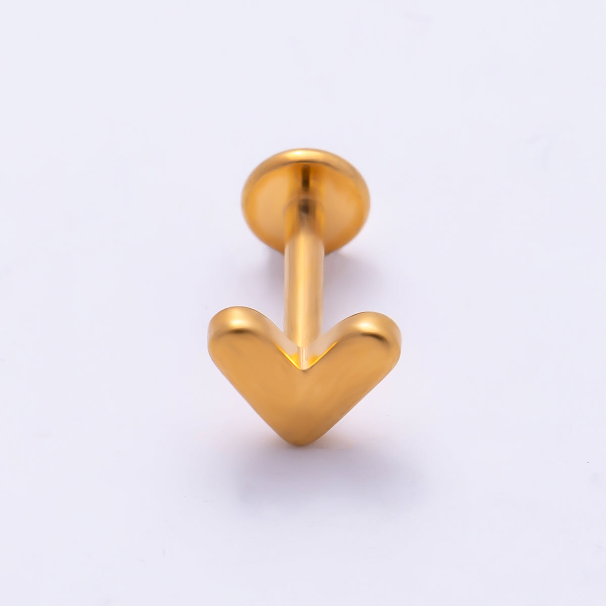 Titanium 4.5mm Minimalist Heart Universal Cartilage Piercing Flat Back Stud | Findings-00432
