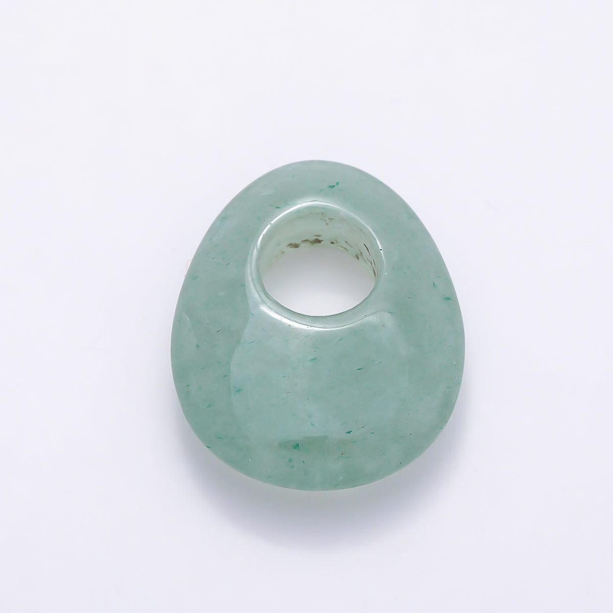 25mm Natural Gemstone Chubby Teardrop Slide Charm Pendant | Findings-00470 ~ Findings-00478