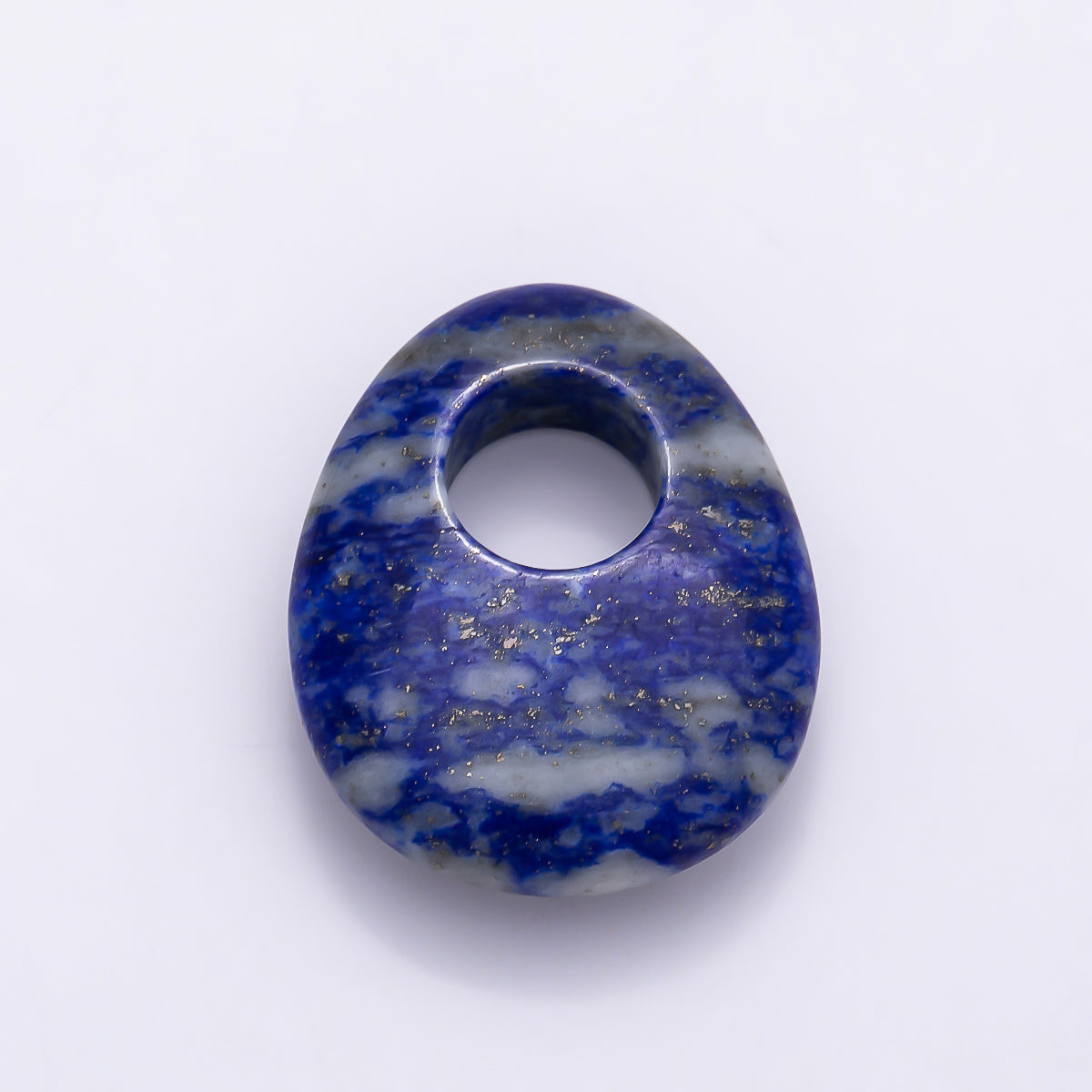 25mm Natural Gemstone Chubby Teardrop Slide Charm Pendant | Findings-00470 ~ Findings-00478
