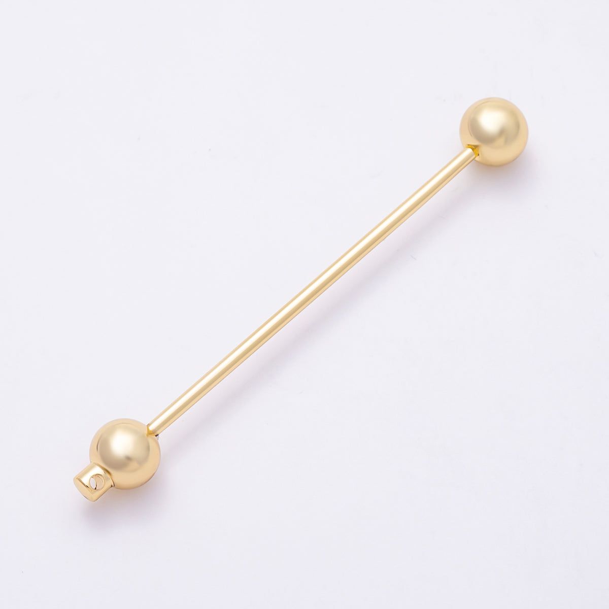 16K Gold Filled 86mm Minimalist Linear Bar Barbell in Gold & Silver | Findings-00496 Findings-00497