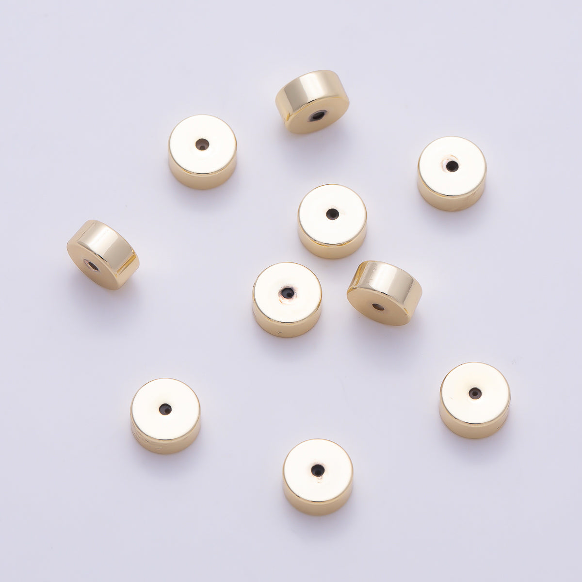 16K Gold Filled 6mm Minimalist Rondelle Tube Silicone Stopper Earring Backs Findings Set by 8 Pieces | Findings-00506