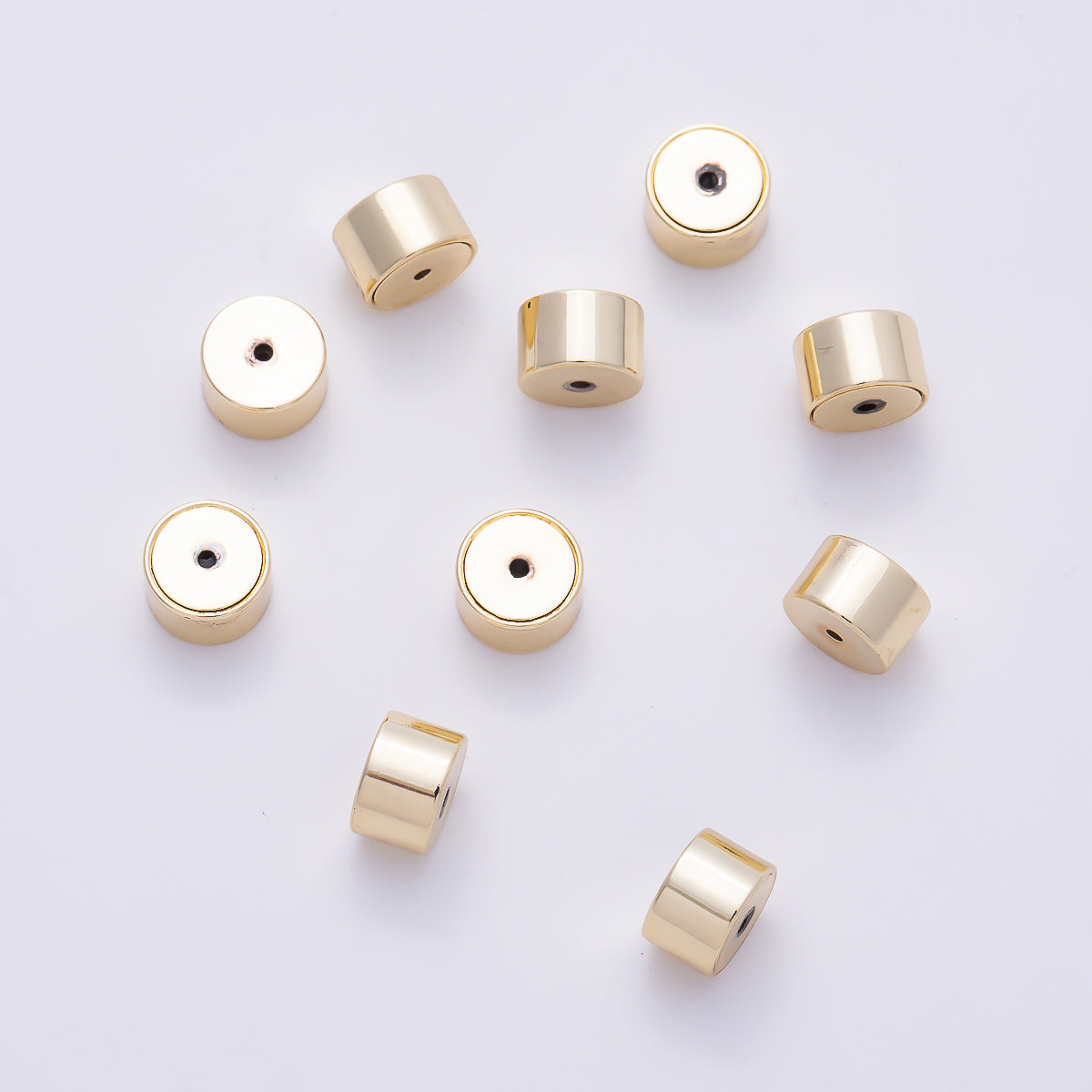 16K Gold Filled 7mm Minimalist Rondelle Tube Silicone Stopper Earring Backs Findings Set by 8 Pieces | Findings-00507