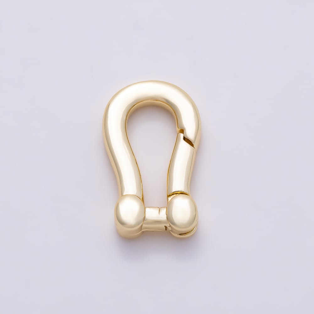 16K Gold Filled 15mm Horseshoe U-Shaped Geometric Minimalist Push Gate Clasps Enhancer Closure Findings | Findings-00680