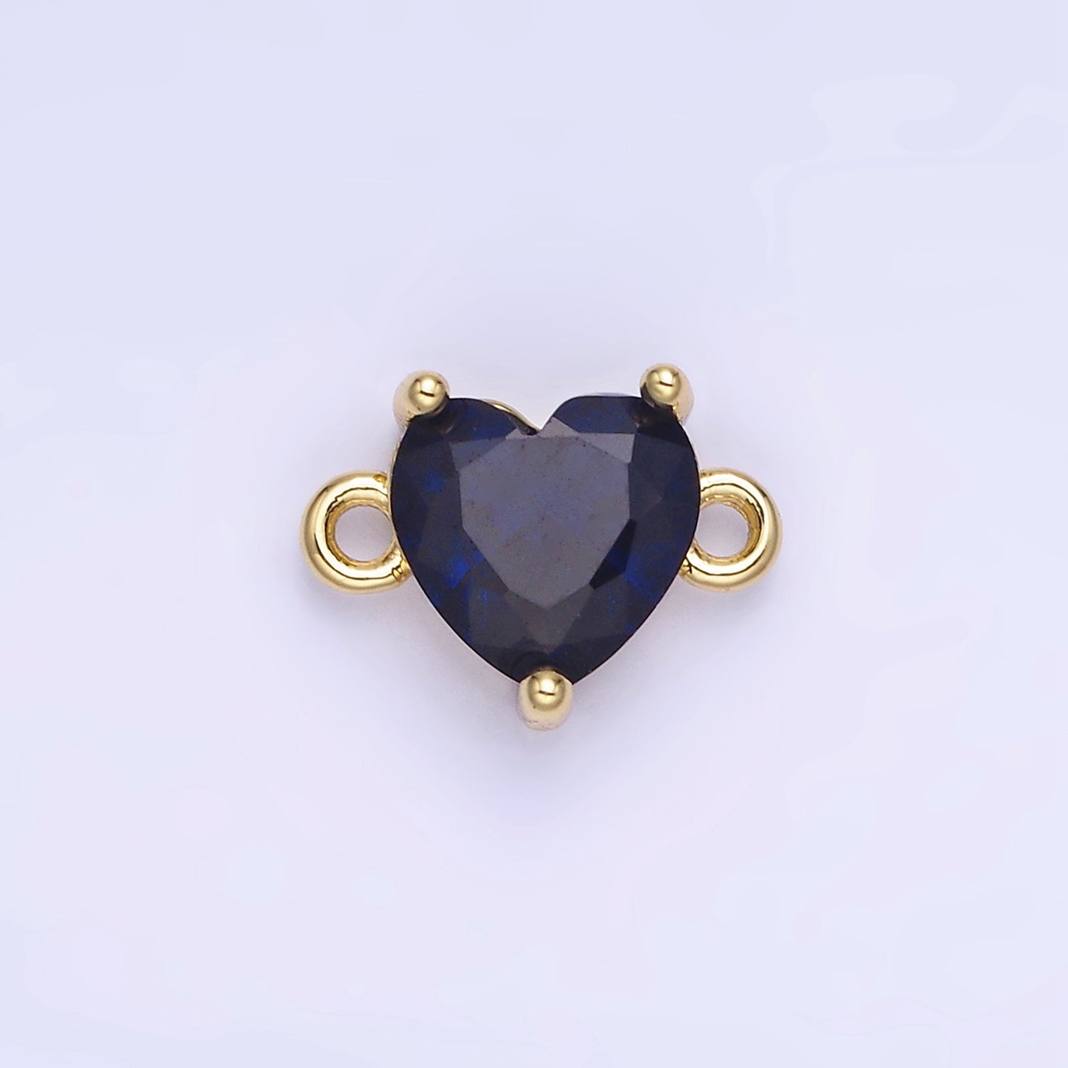 14K Gold Filled 9mm CZ Cubic Zirconia Heart Connector | G324