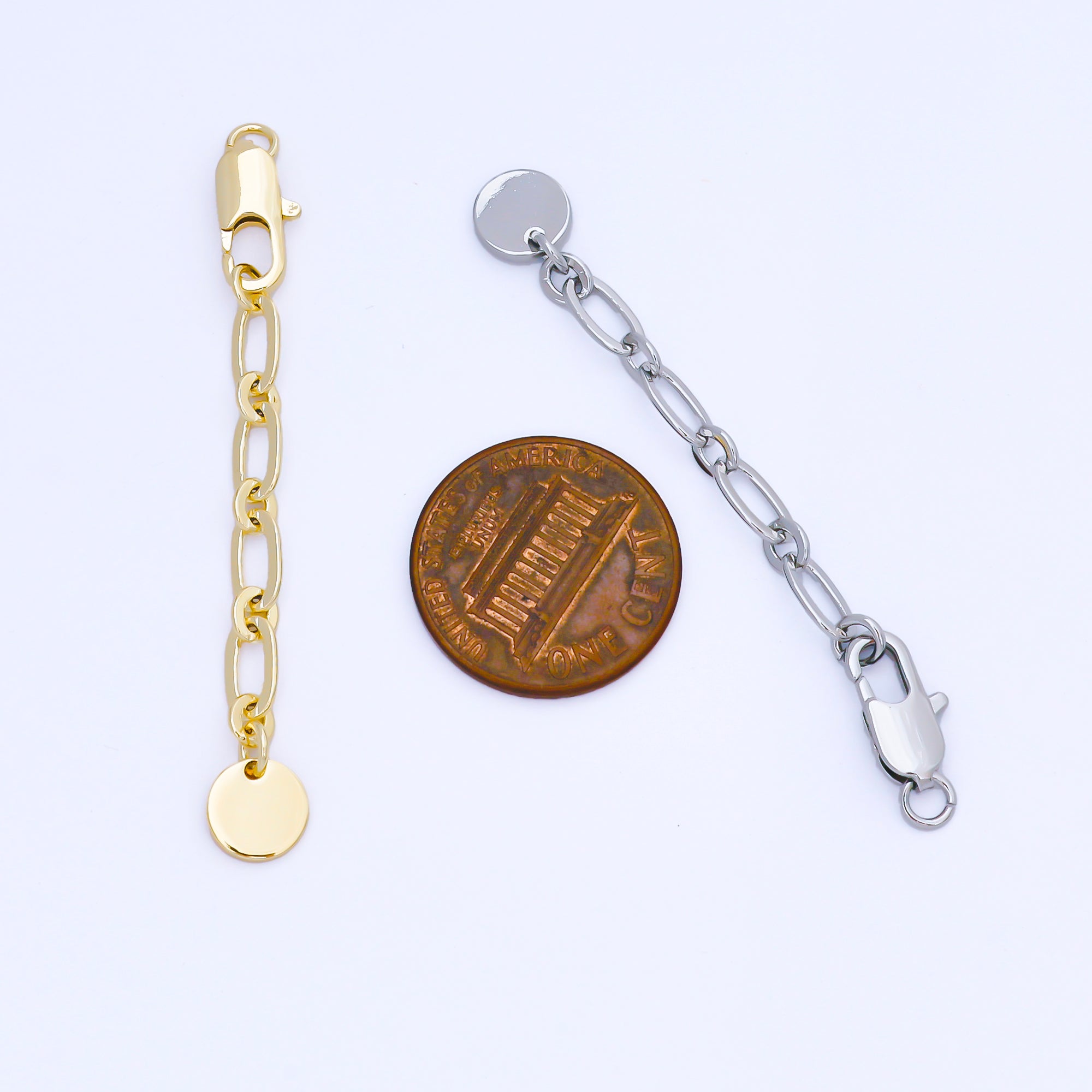 14K Gold Filled Extension Tail Paperclip Chain w. Lobster Clasp Jewelry Finding | Z1487