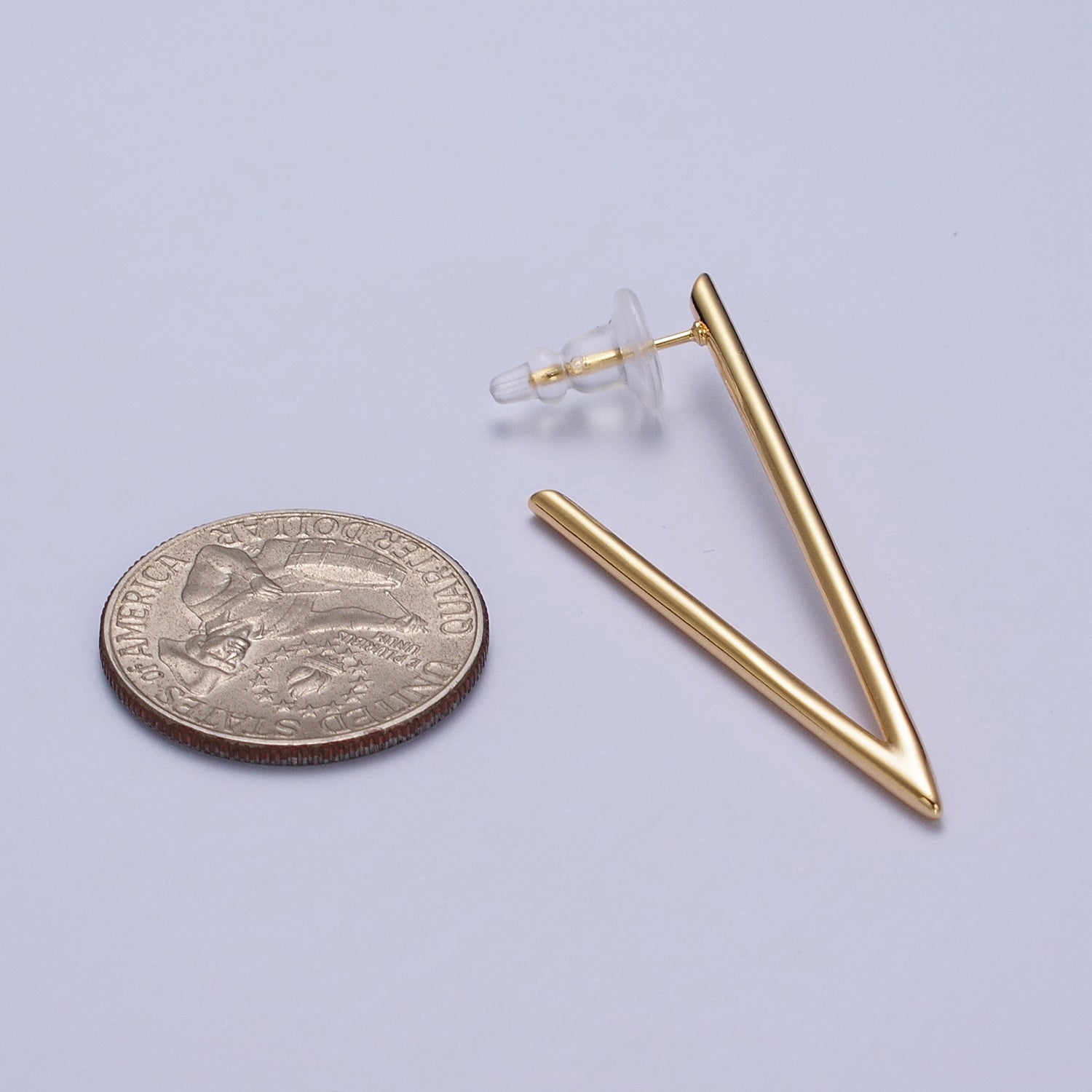 14K Gold Filled 50mm Minimalist Triangle Hoop Earrings Hoop Earrings in Gold & Silver