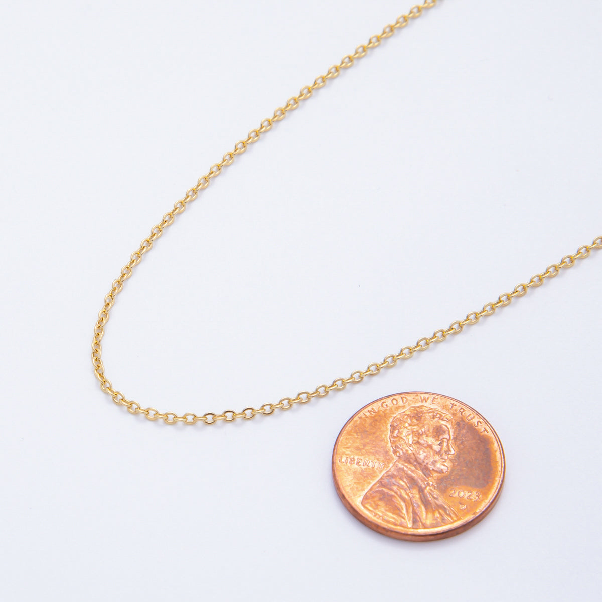 16K Gold Filled 1.5mm Minimalist Cable Chain 15.5 Inch, 18 Inch Necklace | WA-04027 WA-04028