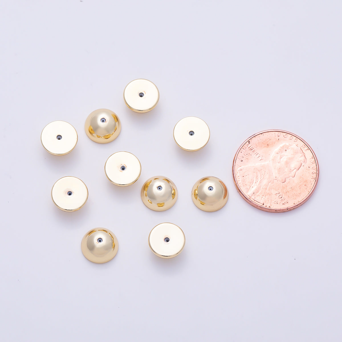 16K Gold Filled 8mm Minimalist Dome Silicone Stopper Earring Backs Findings Set by 8 Pieces | Findings-00504