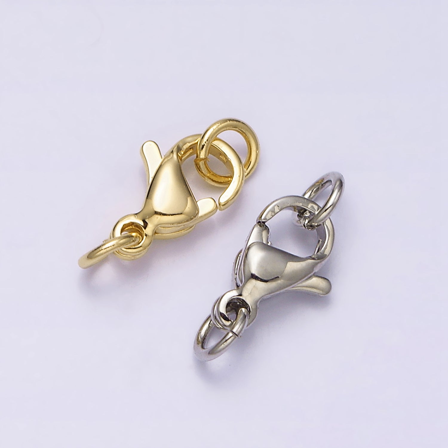 16K Gold Filled 9mm Lobster Clasps Closure Jump Ring Jewelry Supply in Gold & Silver | Z-389 Z-390