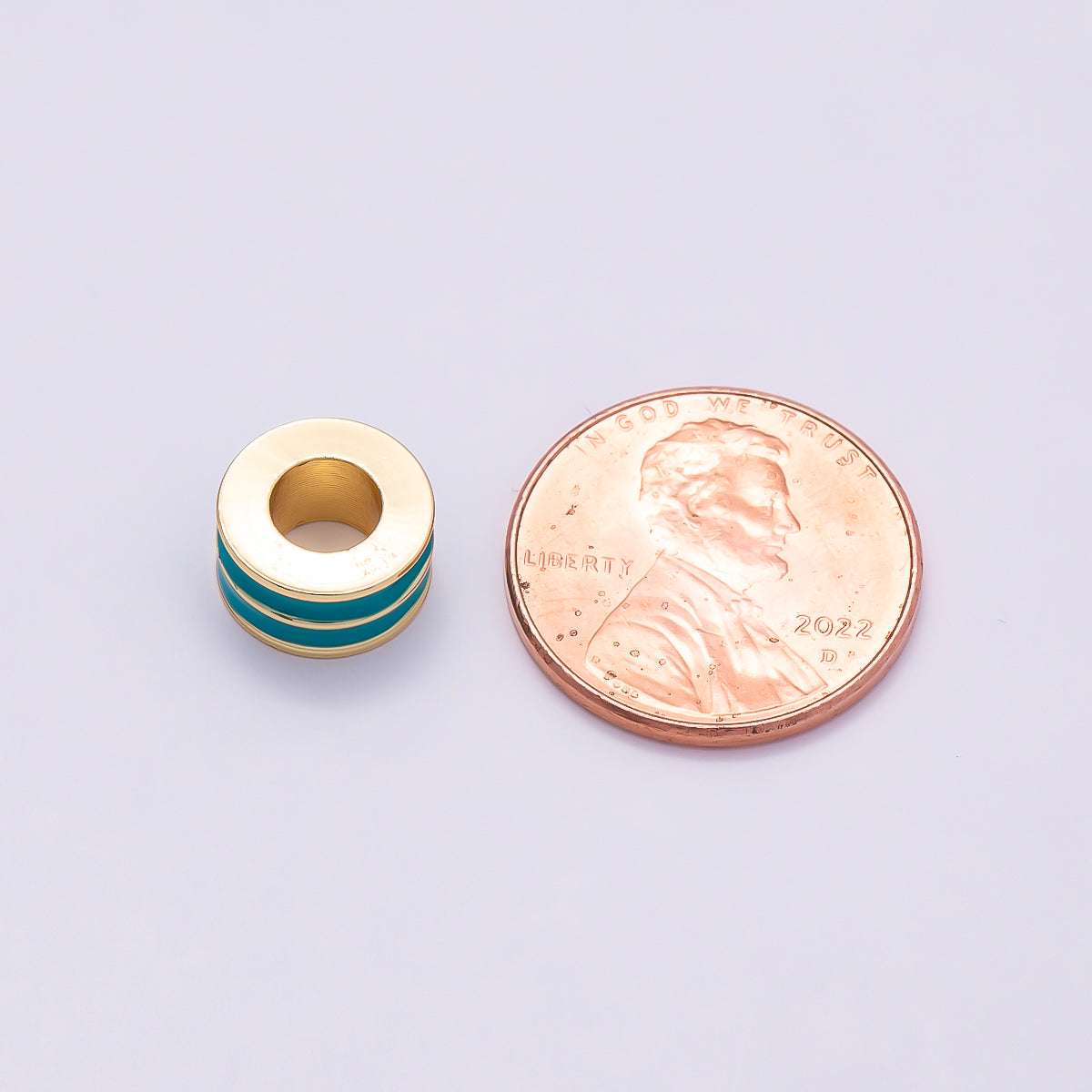 16K Gold Filled 10mm Enamel Double Lined Rondelle Spacer Beads | Beads-00327 ~ Beads-00338