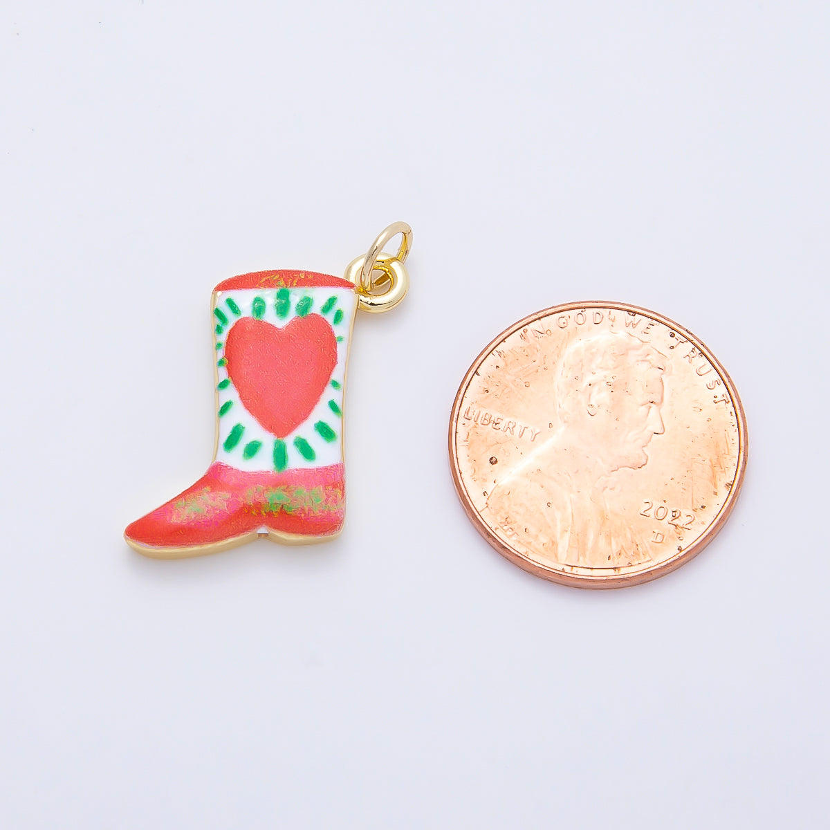 16K Gold Filled 20mm Enamel Boots Shoes Charm | Charms-01236 ~ Charms-01239