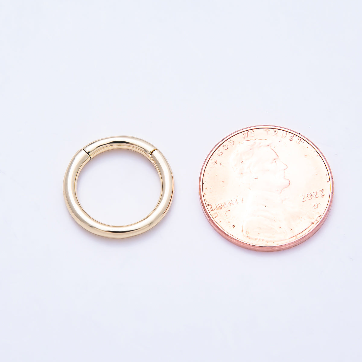 16K Gold Filled 15mm Minimalist Circle Round Pull Gate Findings | Findings-00418