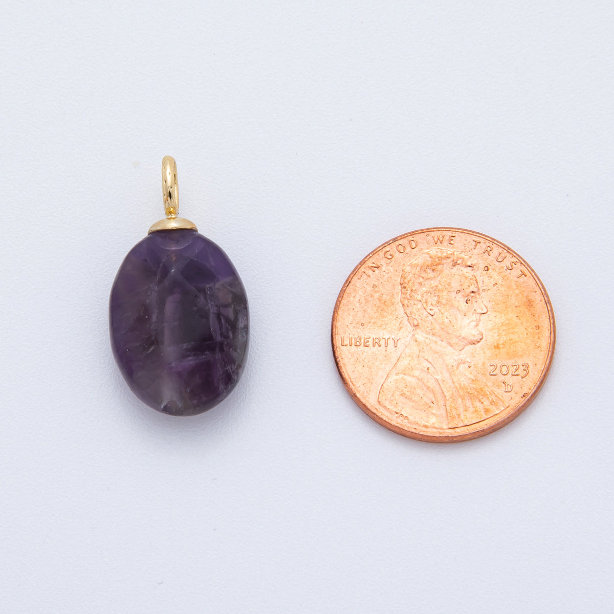 18K Gold Filled 20mm Multifaceted Gemstone Oval Drop Pendant | AF797 -AF800