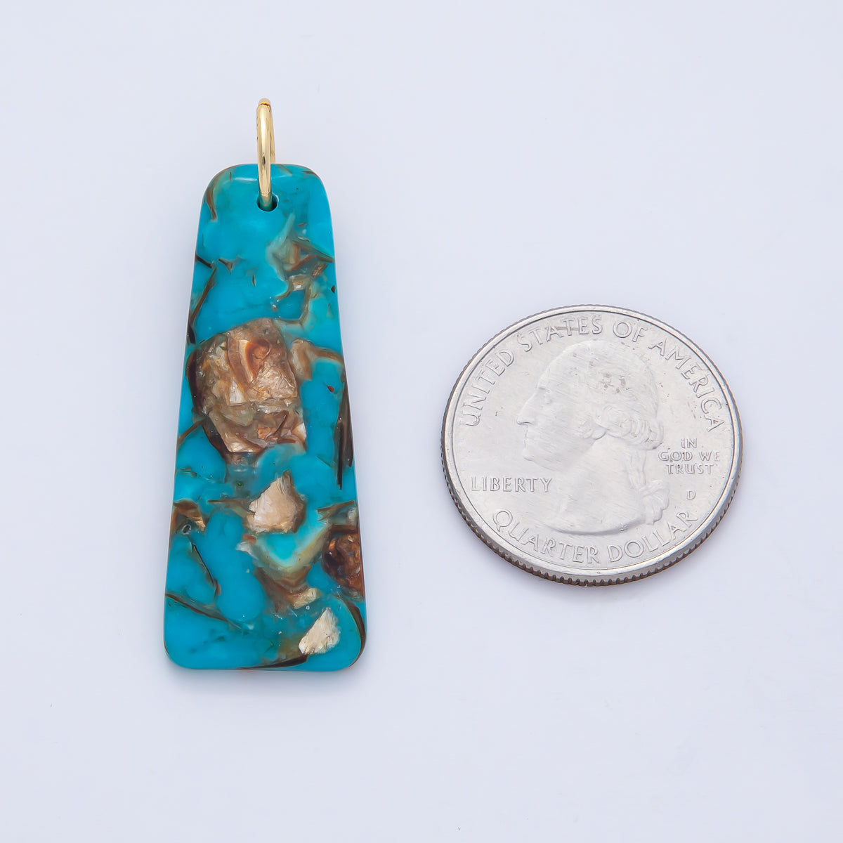 18K Gold Filled Boho Gemstone Bar Pendant – Turquoise & Multicolor Stone Charms| AF1495