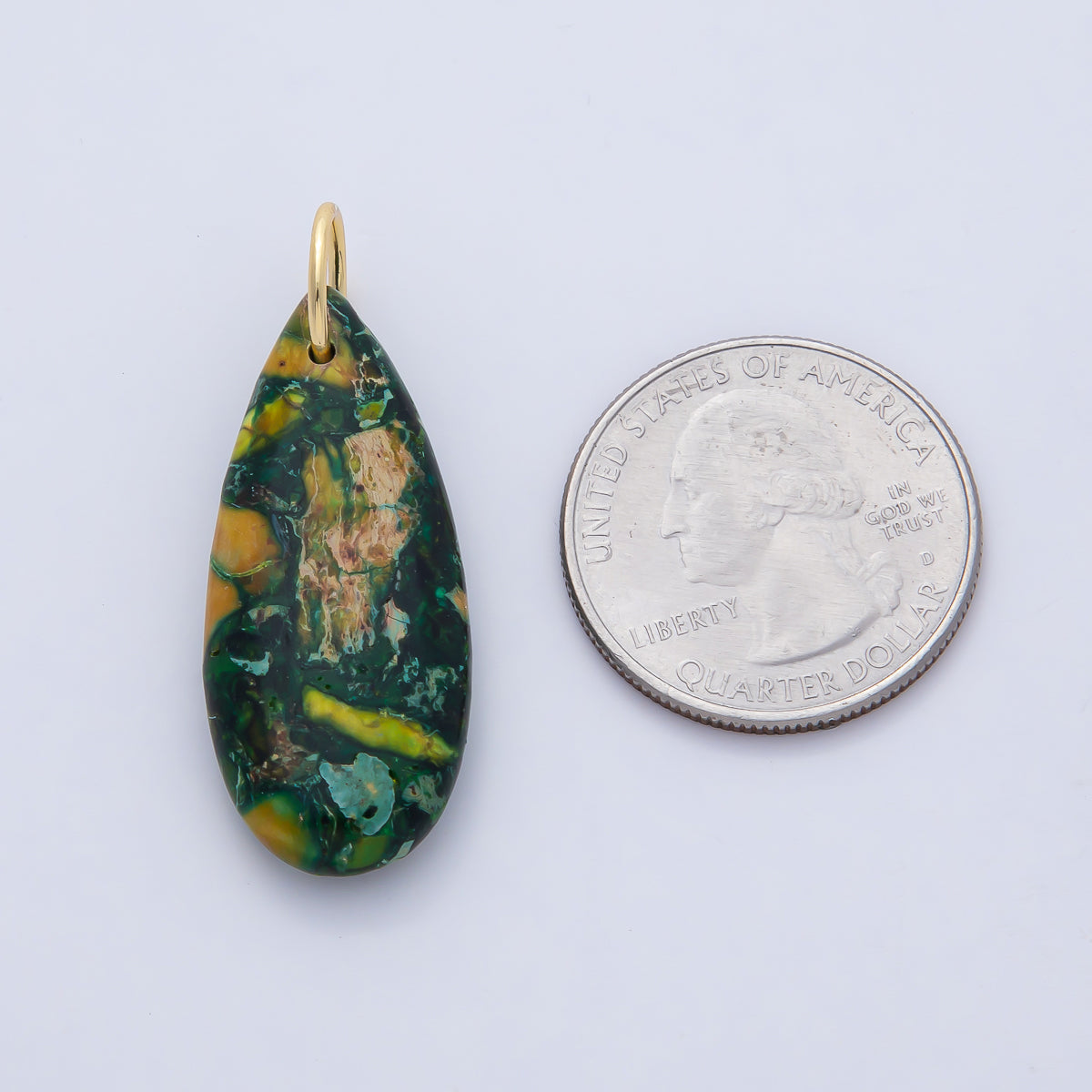 18K Gold Filled Boho Teardrop Stone Pendants Turquoise Dyed Gemstone Charms AF1497