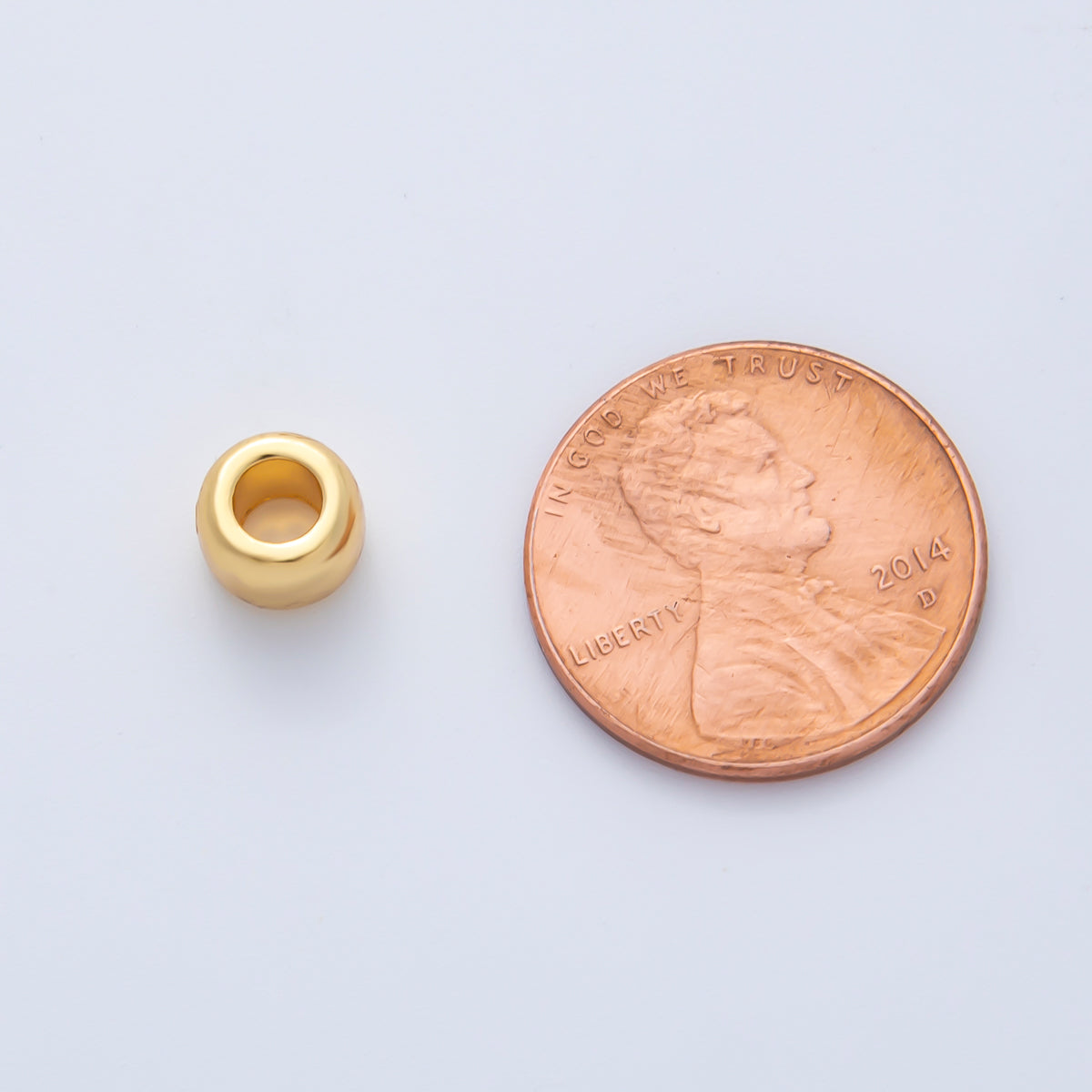 18K Gold Filled 7mm Minimalist Rondelle Spacer Bead | B536