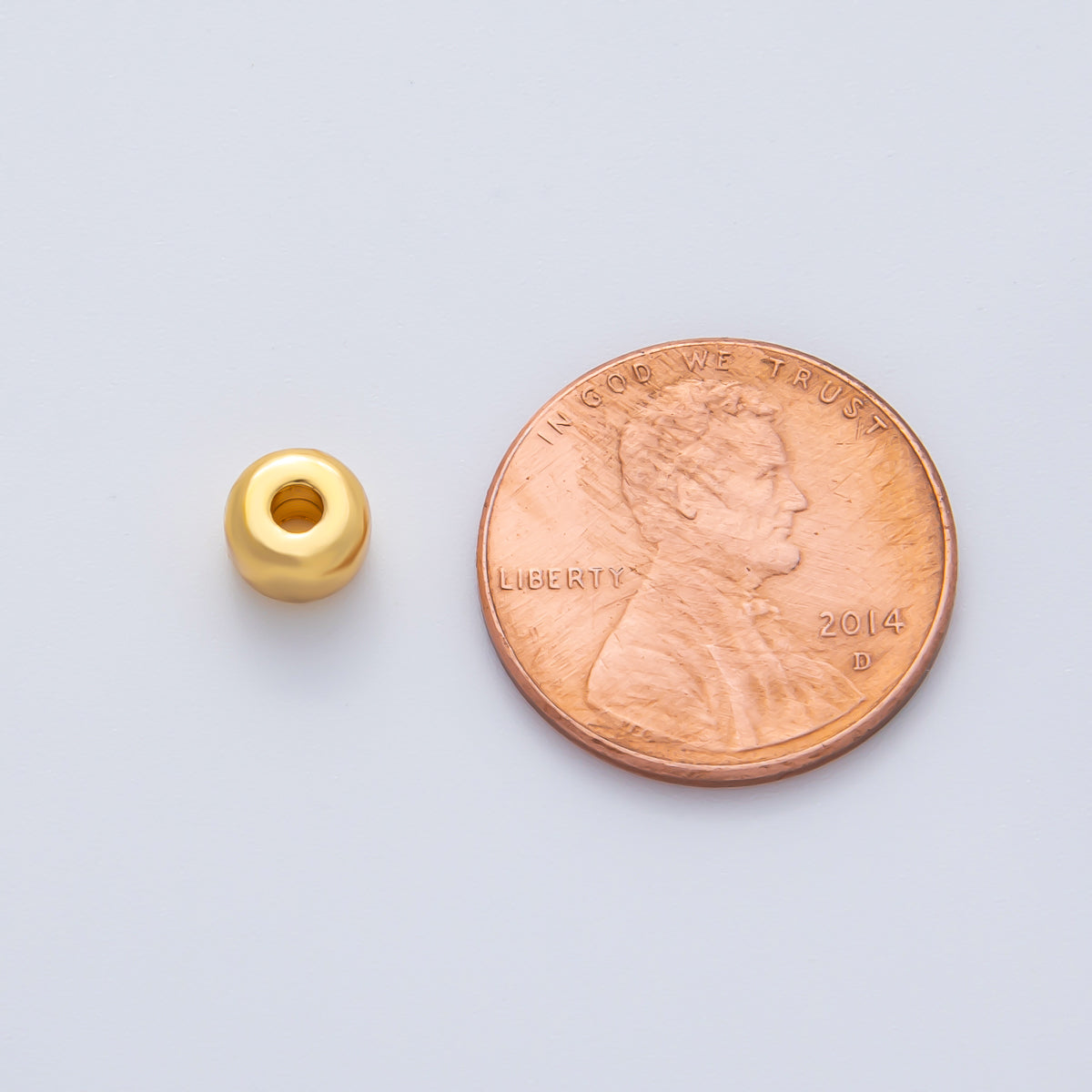 18K Gold Filled 6mm Minimalist Rondelle Spacer Bead | B538