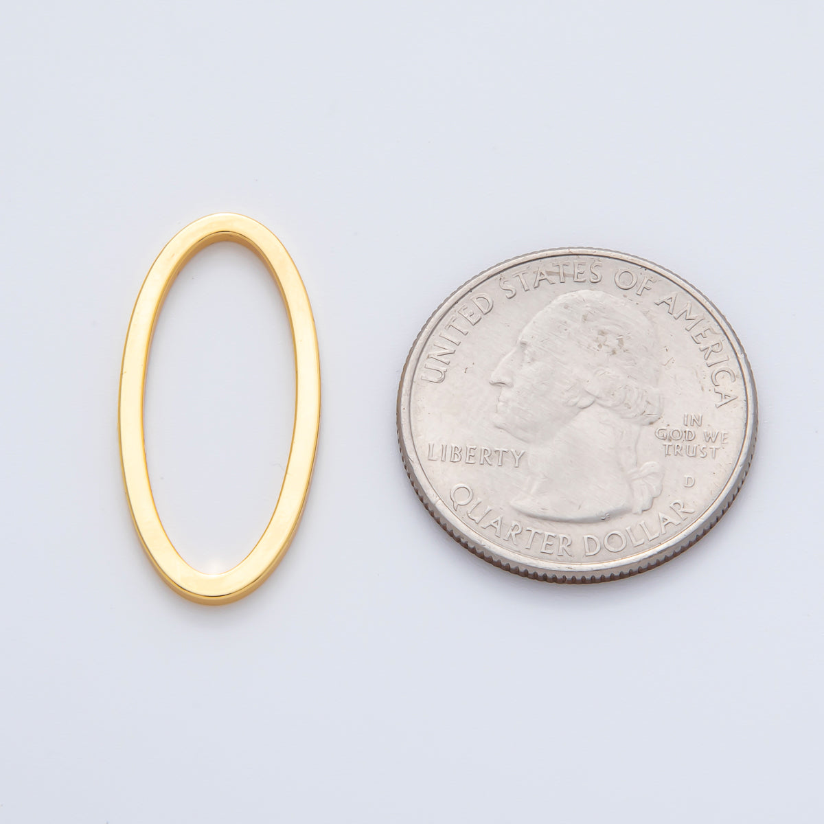 18K Gold Filled 28mm Minimalist Oval Link Finding | Z1604