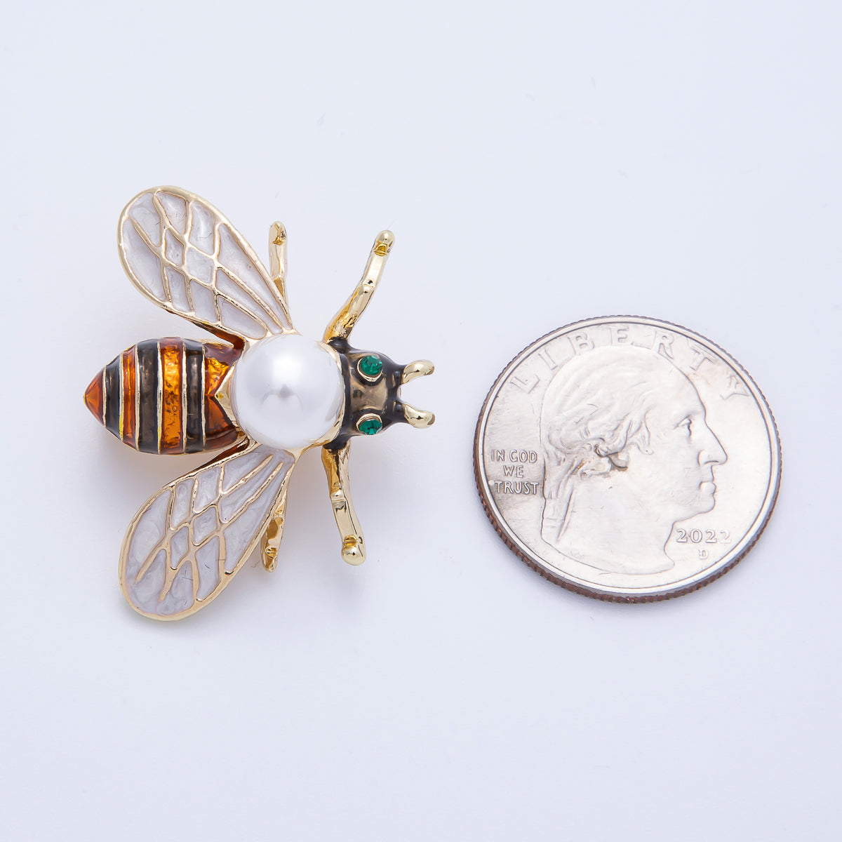 Gold 34mm x 27.3mm Bumble Bee Insect Pin Brooch | BH-018