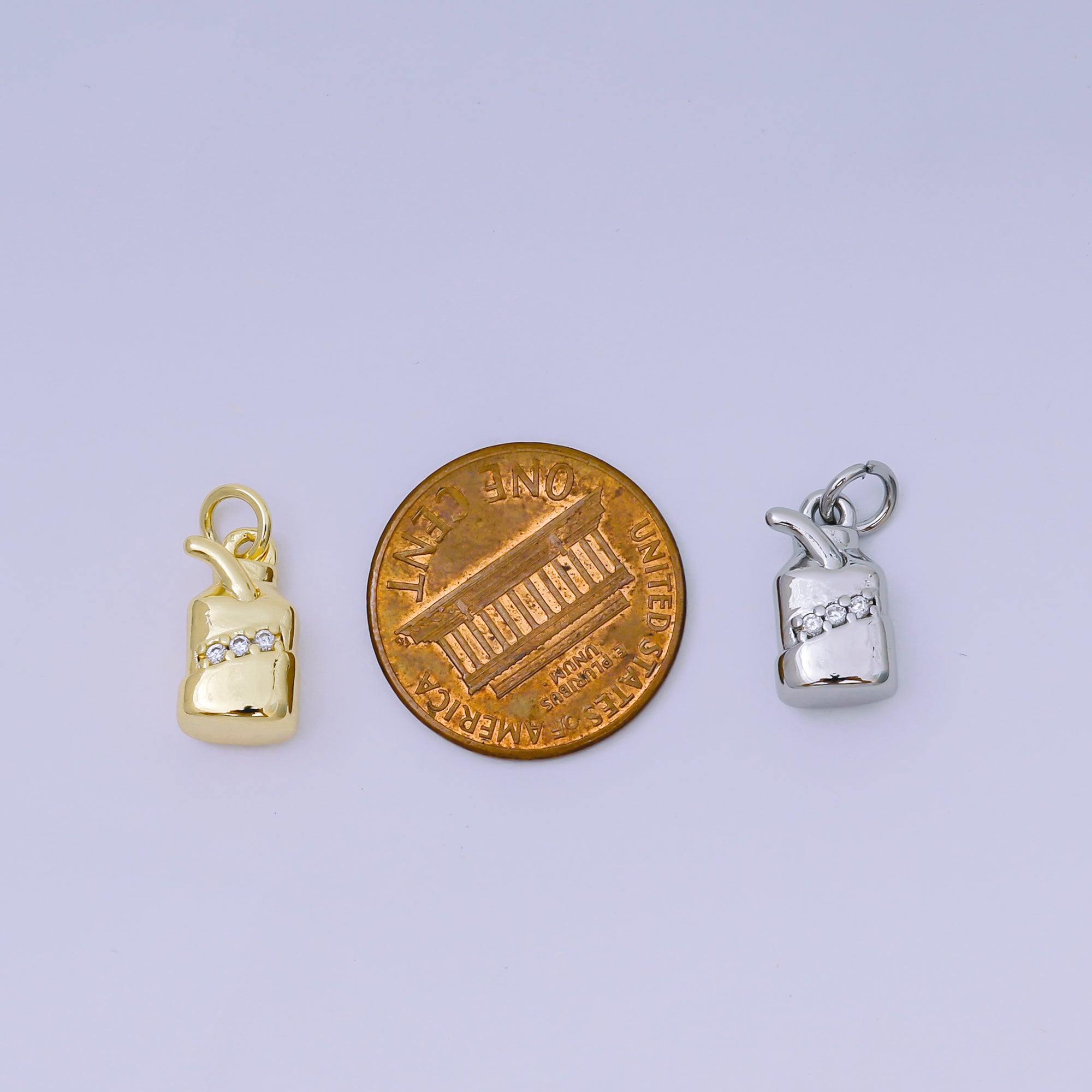 24K Gold Filled 13mm Micro Paved CZ Drink Charm in Gold & Silver | AJ474