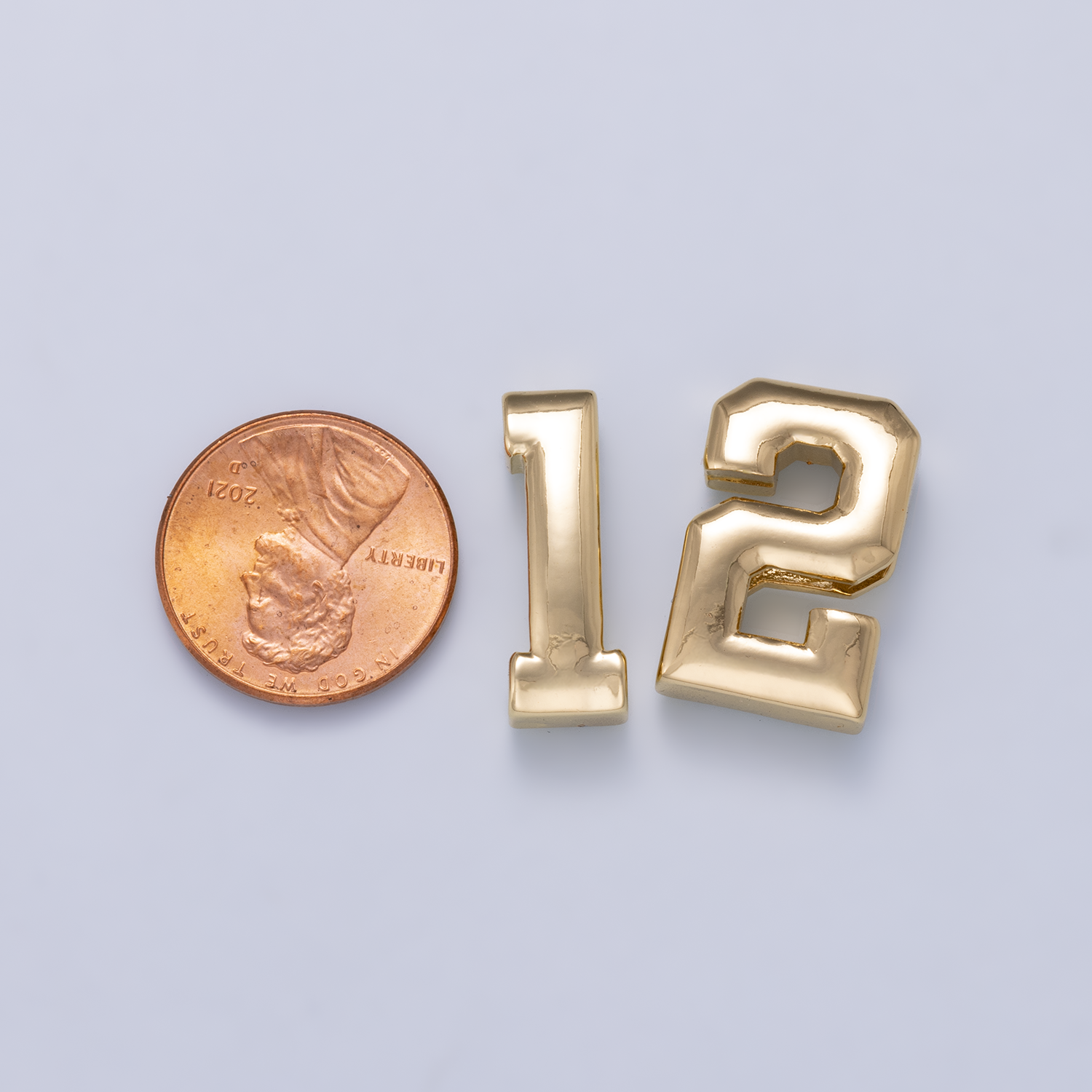24K Gold Filled 20mm Minimalist Sport Number Numerology Bead | Beads-00478 Beads-00479