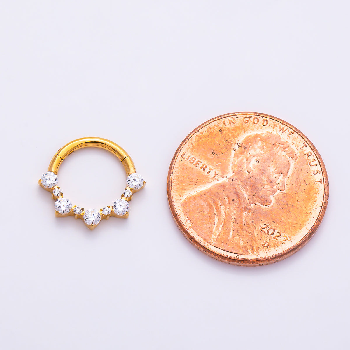 Stainless Steel 12mm Clear CZ Cluster Pull Gate Round Finding | Findings-00200