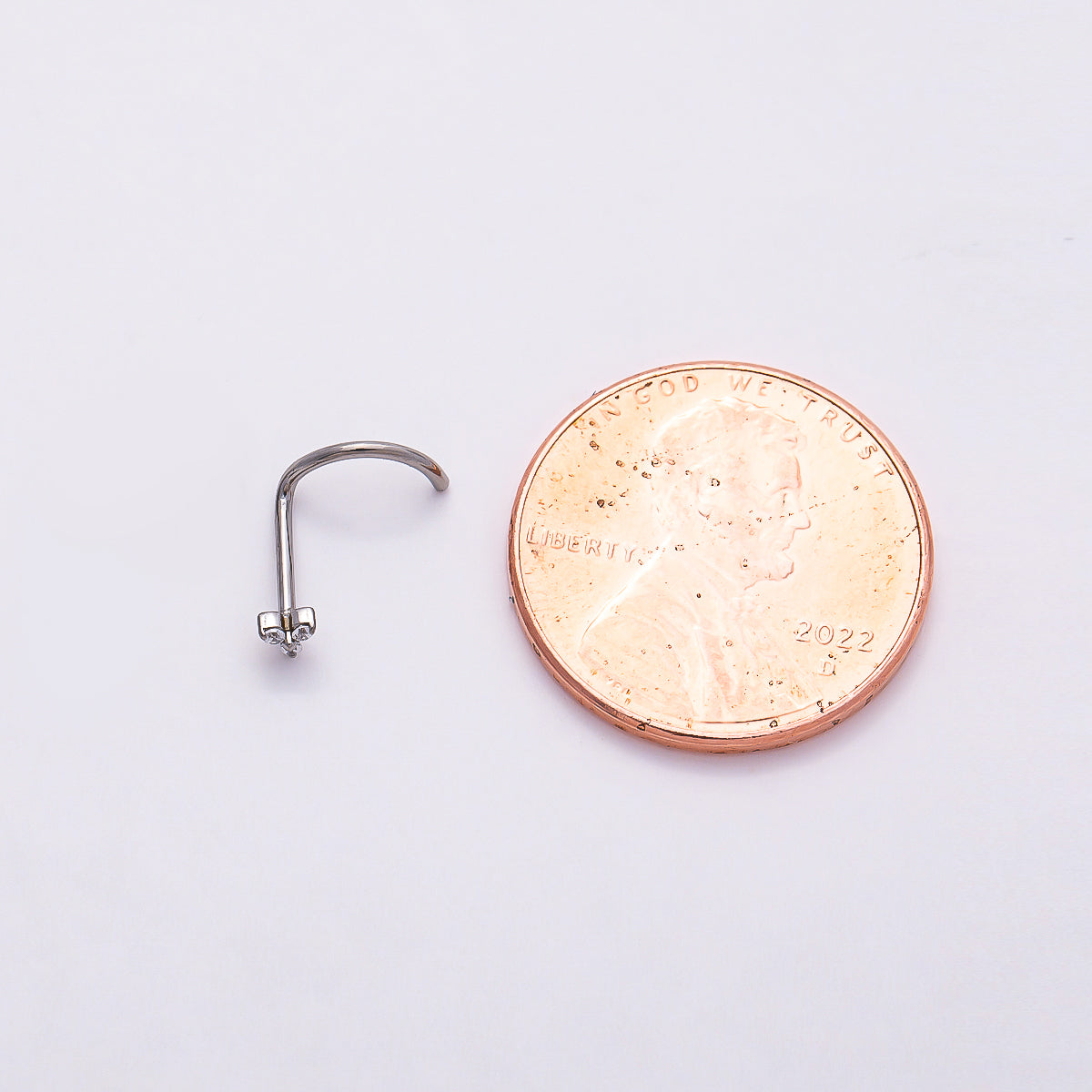 Stainless Steel 2mm Clear CZ Flower Cartilage Nose Single Piercing Stud in Gold & Silver | Findings-00216 Findings-00217