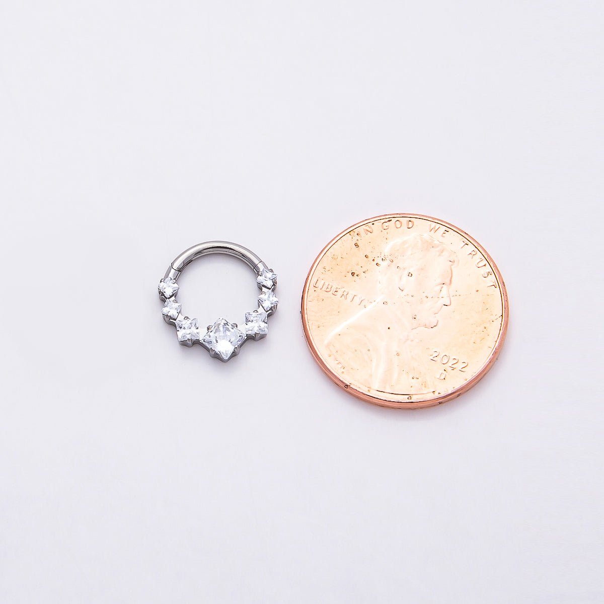 Stainless Steel 11mm Clear Square CZ Cluster Gradient Pull Gate Round Finding in Gold & Silver | Findings-00212 Findings-00213