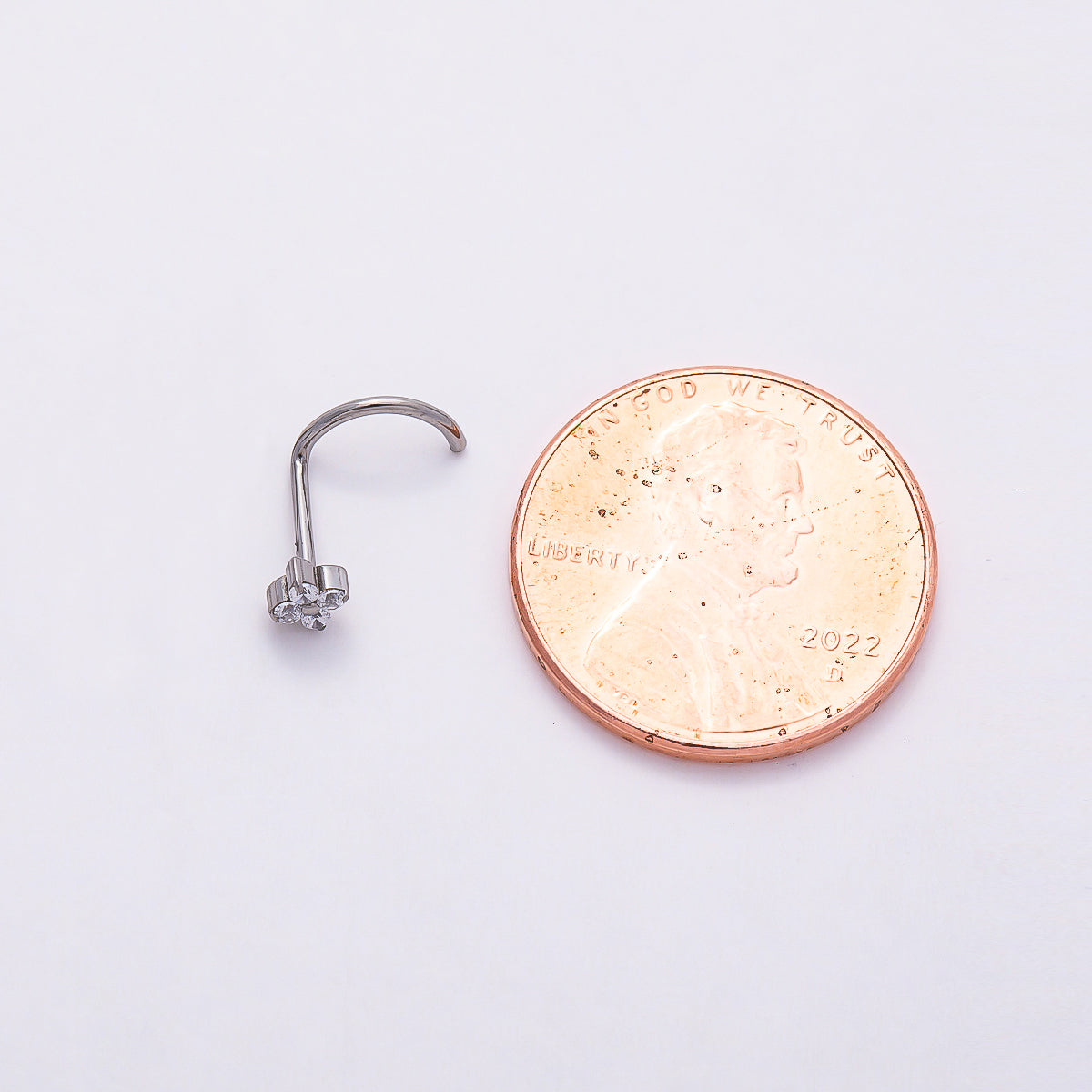 Stainless Steel 3mm Clear CZ Cartilage Nose Single Piercing Stud in Gold & Silver | Findings-00218 Findings-00219