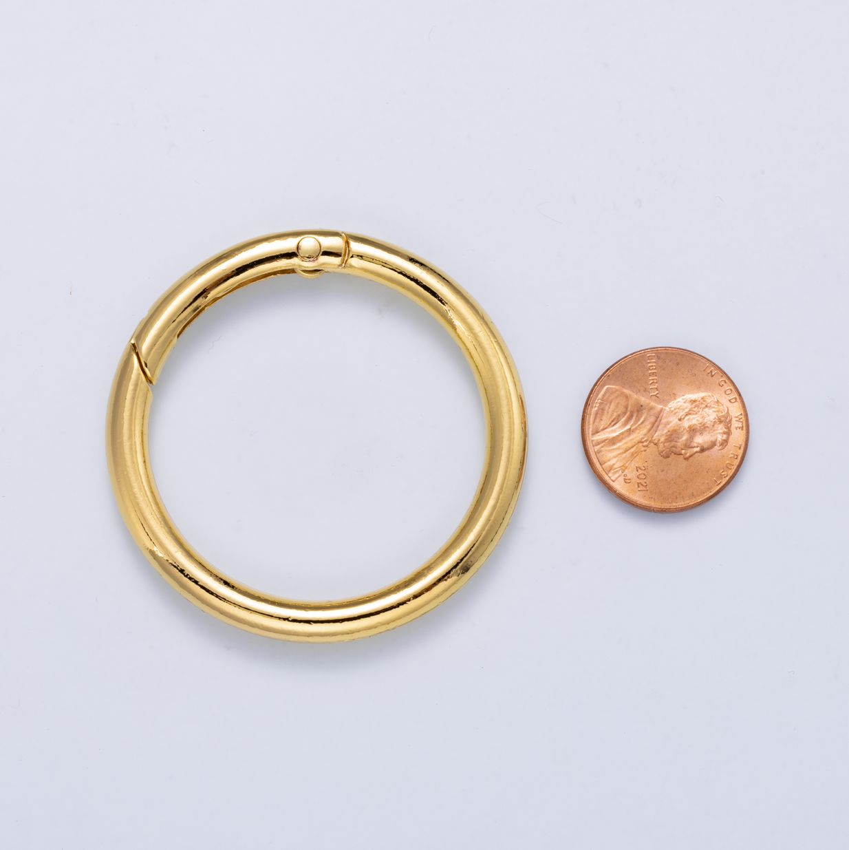 24K Gold Filled 47mm Minimalist Circle Round Push Gate Findings | Findings-00414