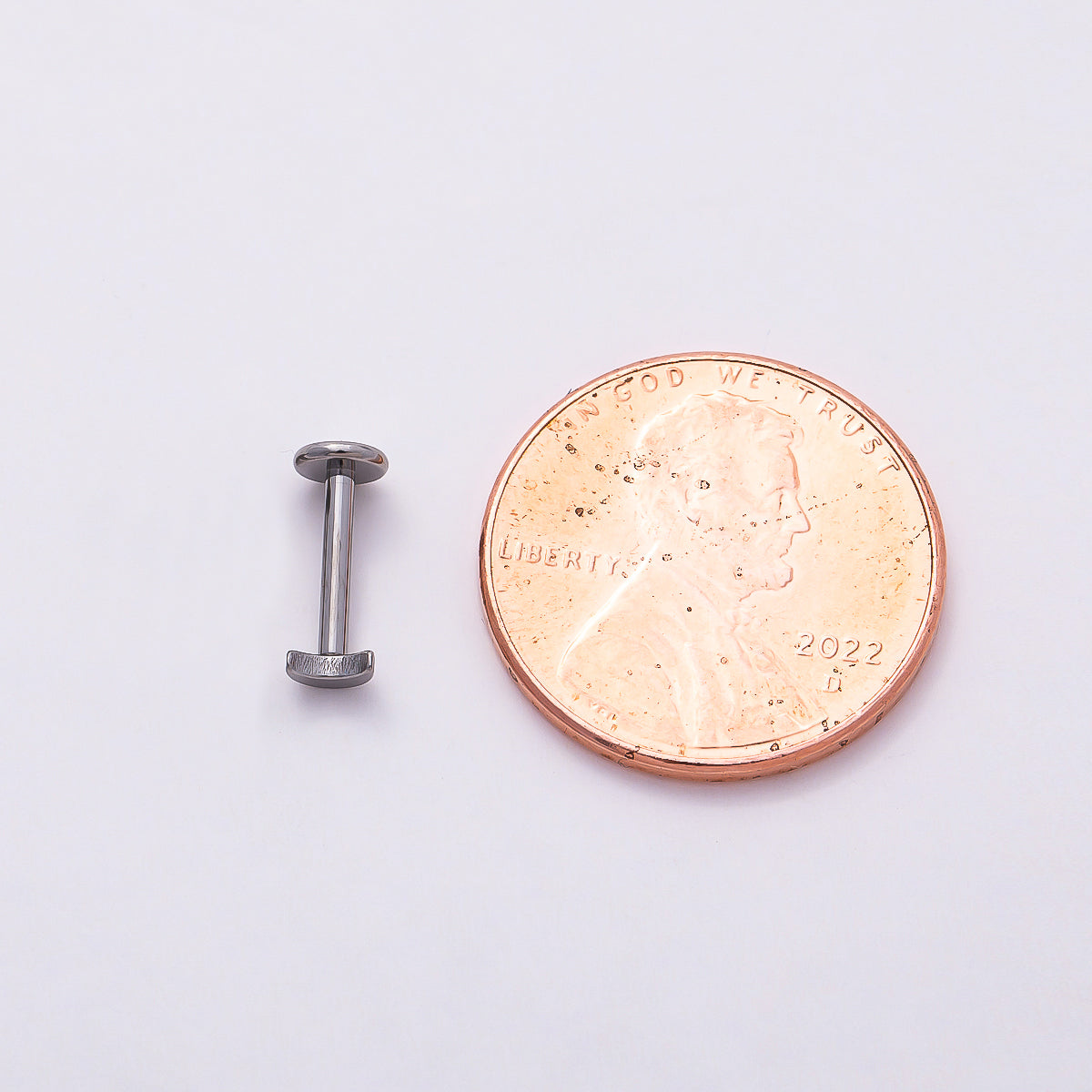 Stainless Steel 2mm Minimalist Crescent Moon Single Cartilage Piercing Flat Back Stud in Gold & Silver | Findings-00230 Findings-00231