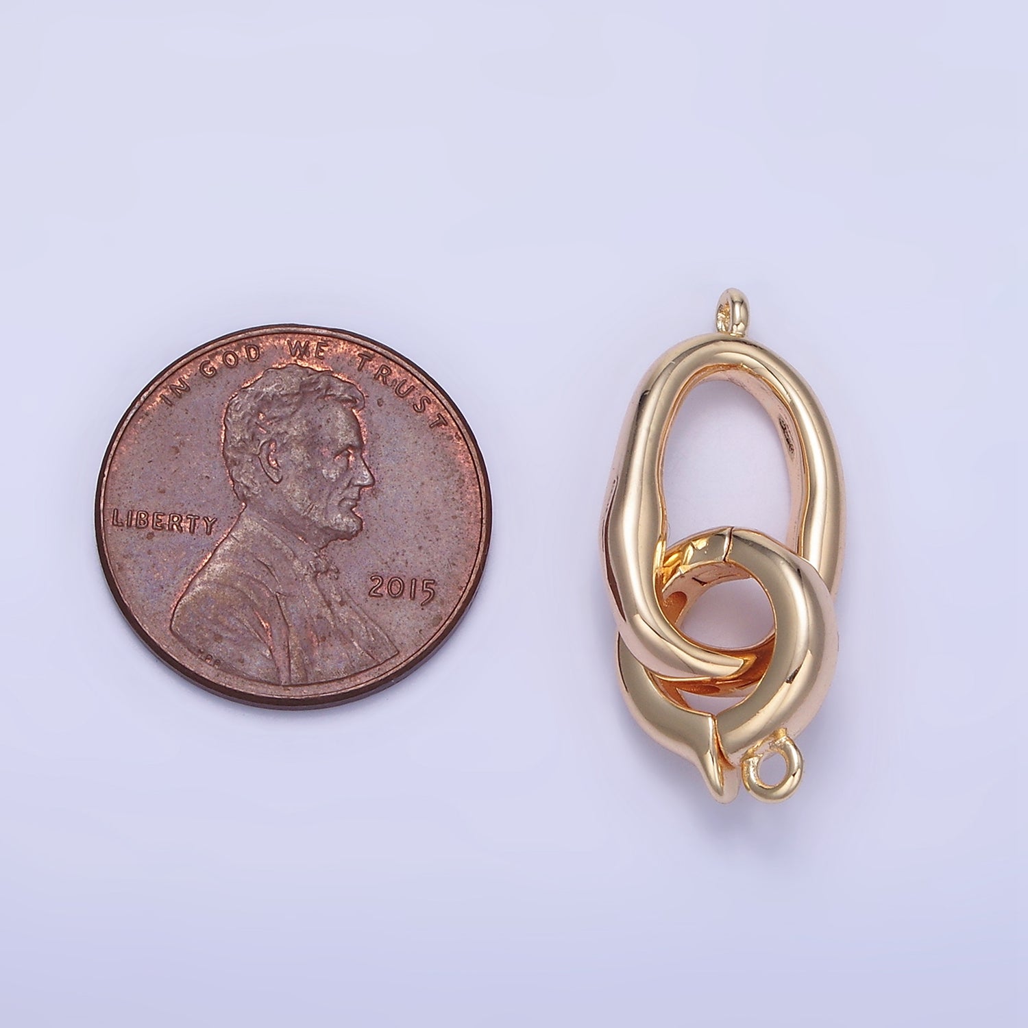 16K Gold Filled Abstract Rectangular Snap Latch Finding in Gold & Silver | Z793