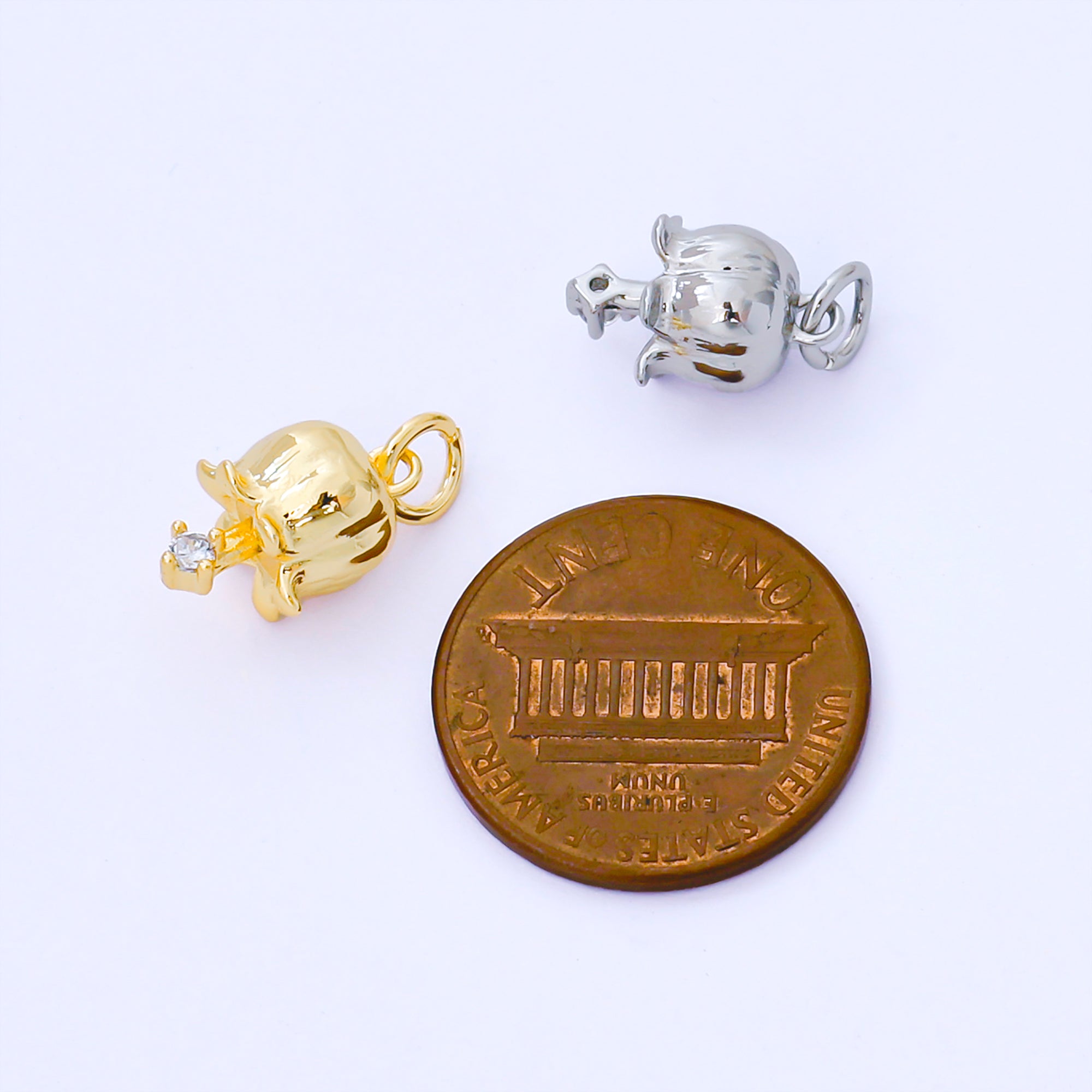 24k Gold Filled Tulip Flower with CZ Tiny Charm | AF1547