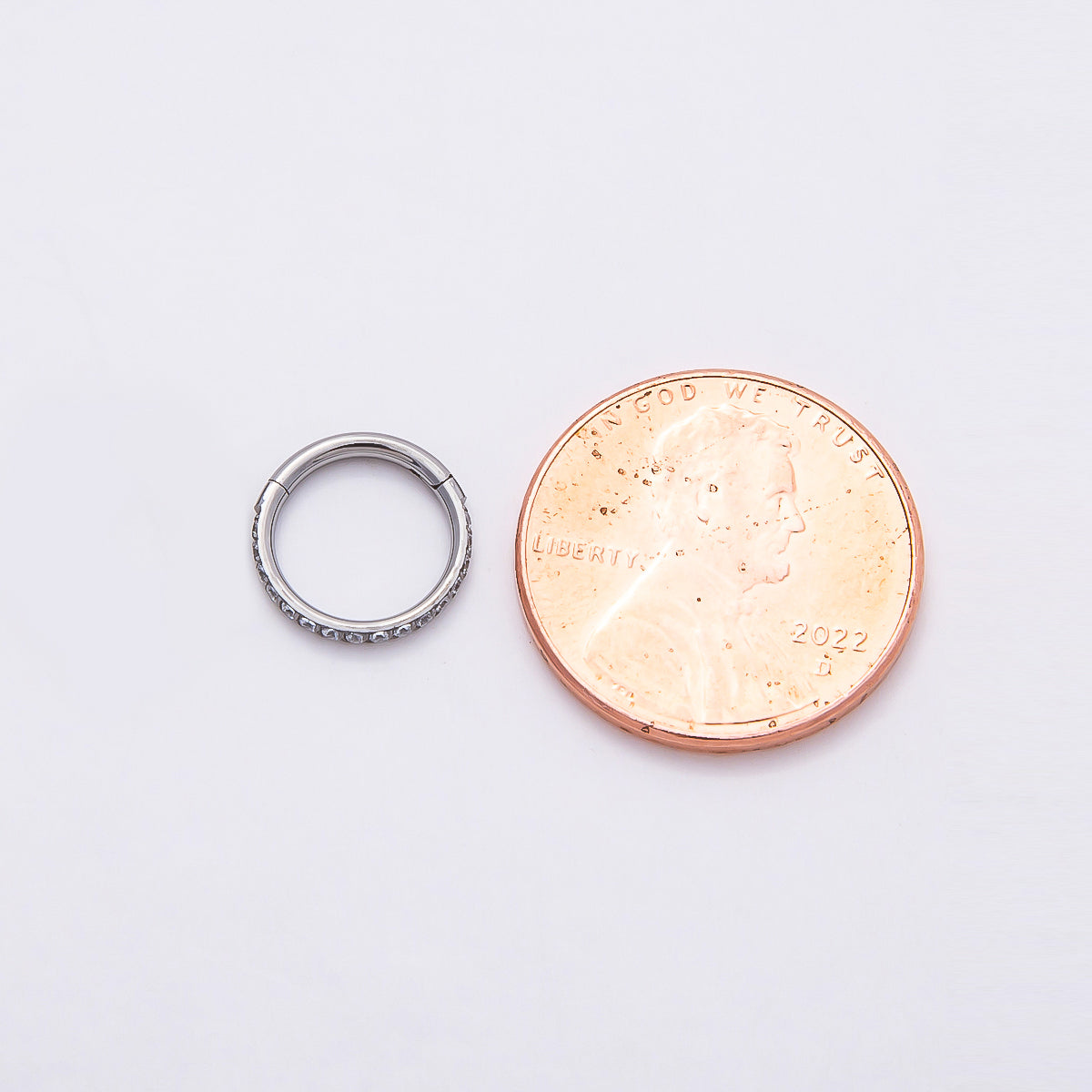 Stainless Steel 10mm Micro Paved CZ Pull Gate Round Finding | Findings-00206