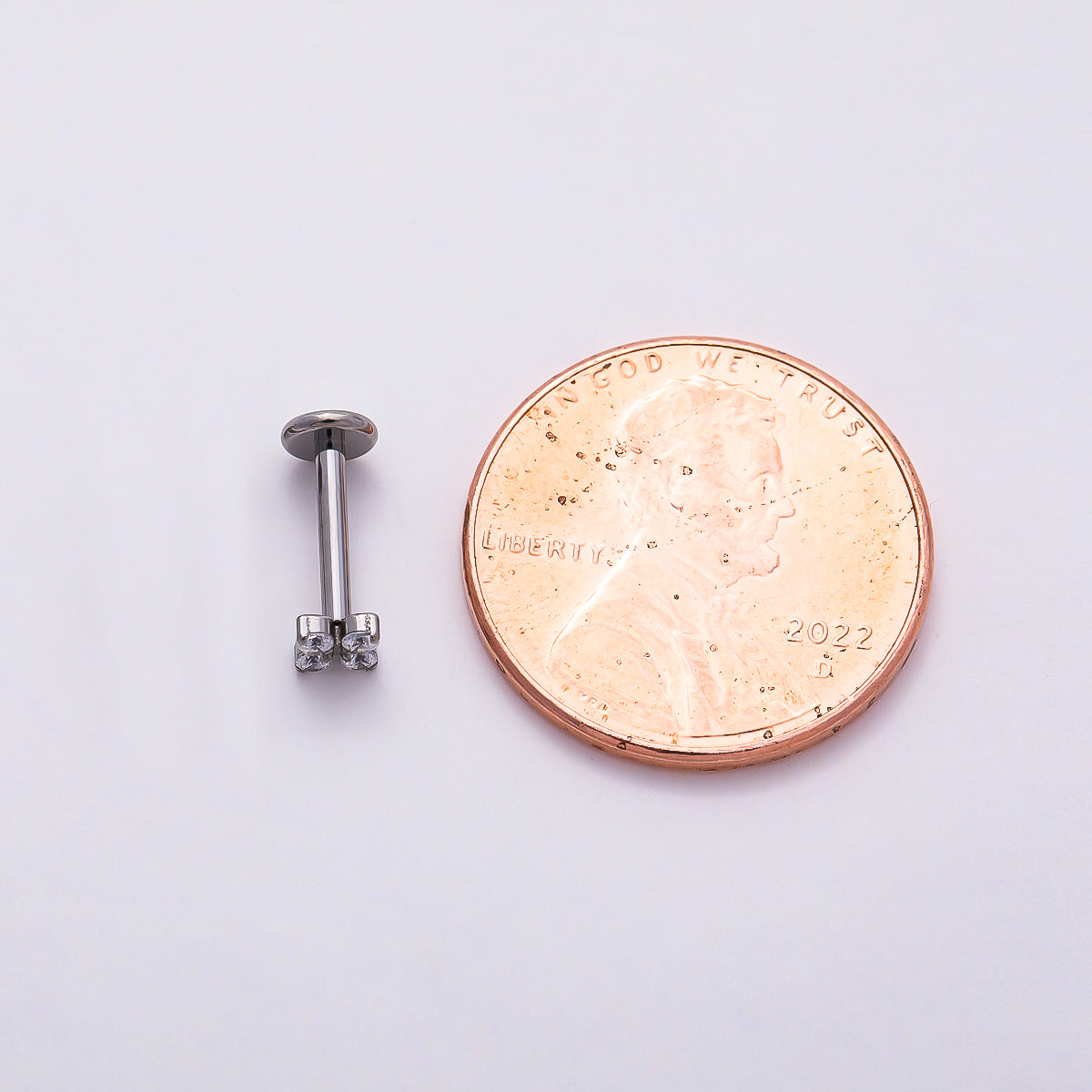 Stainless Steel 3mm Clear CZ Flower Single Cartilage Piercing Flat Back Stud | Findings-00204