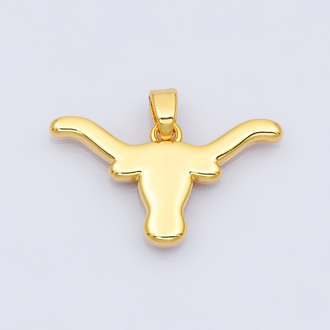 24K Gold Filled 13.6mm Minimalist Bull Head Outline Charm | I816