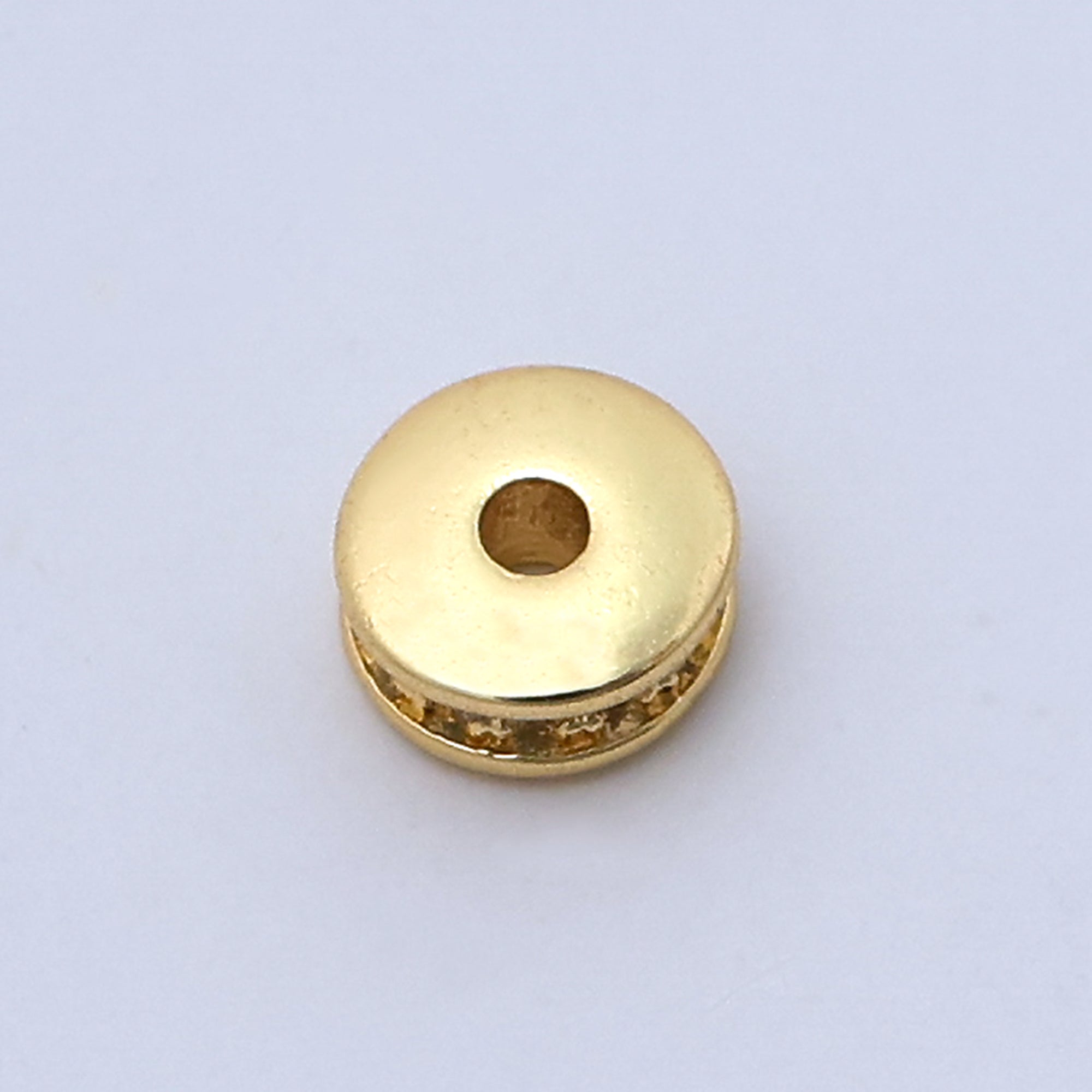 24K Gold Filled 3mm Micro Paved CZ Rhondelle Bead | B212